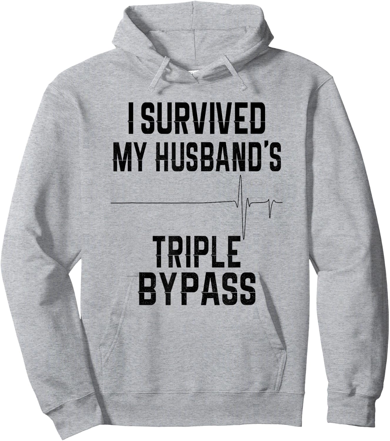 I Survived My Husband's Triple Bypass Supportive Wife Hoodie - Hoodie | Ash