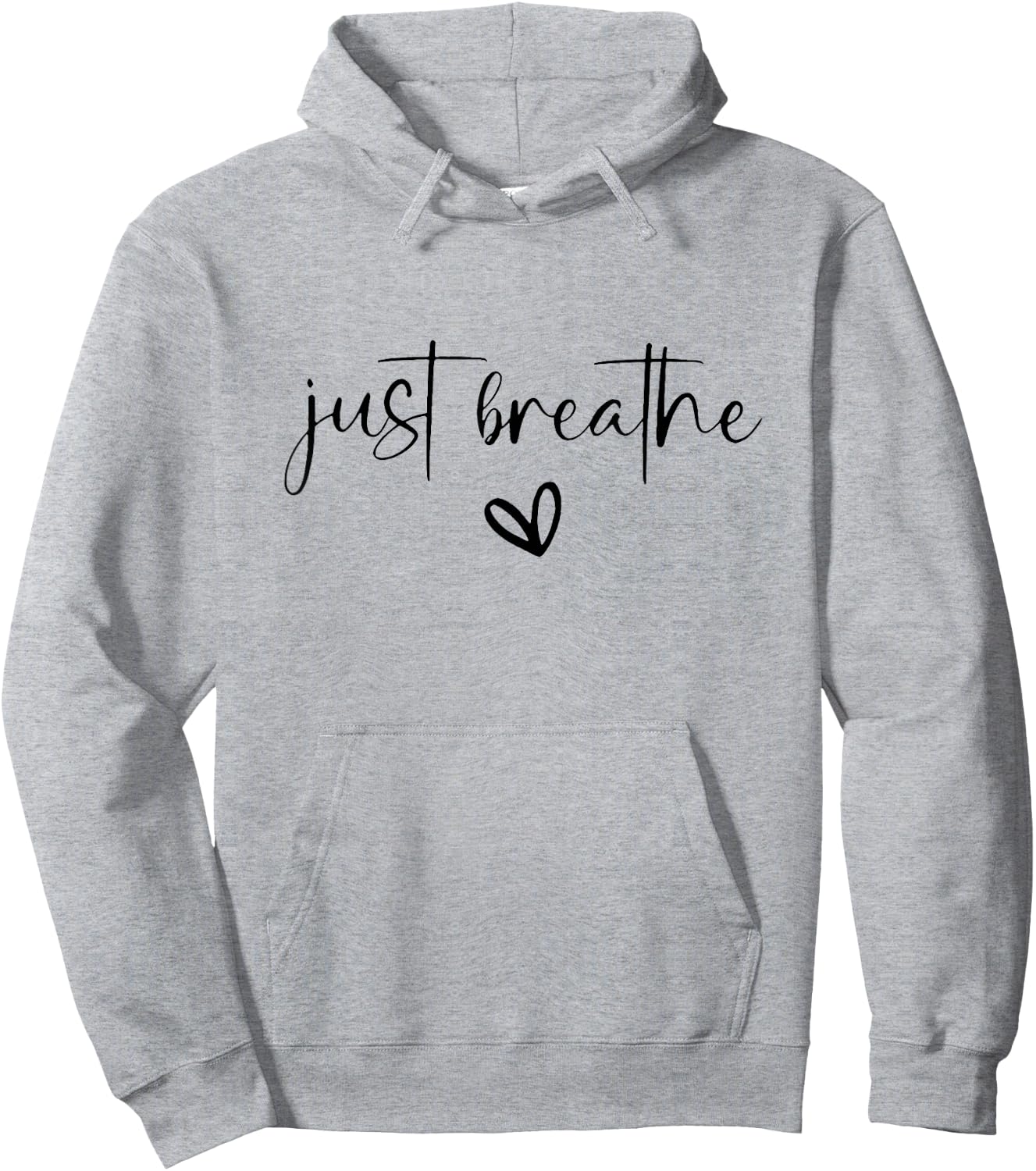 Just Breathe Mental Health Print Hoodie - Hoodie | Ash