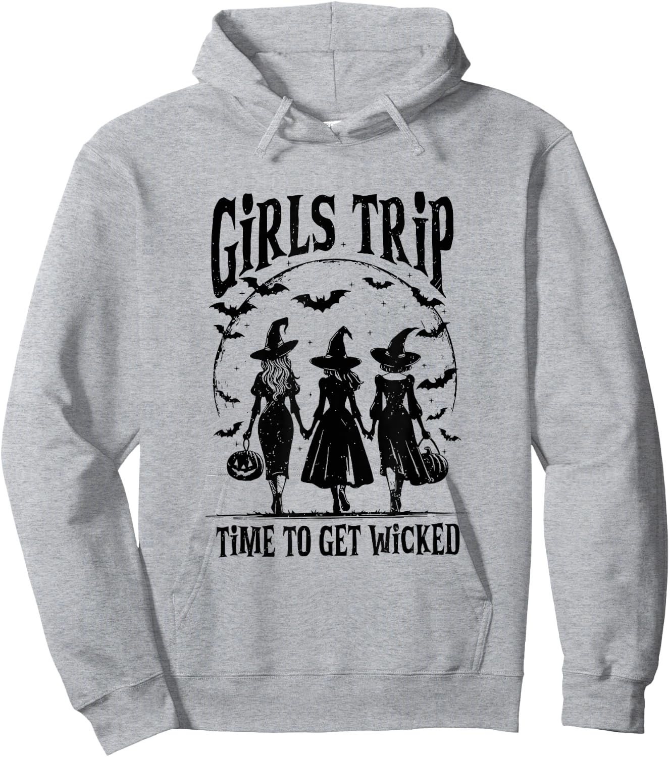 Girls Trip Time To Get Wicked Halloween Salem Witch Hoodie - Hoodie | Ash