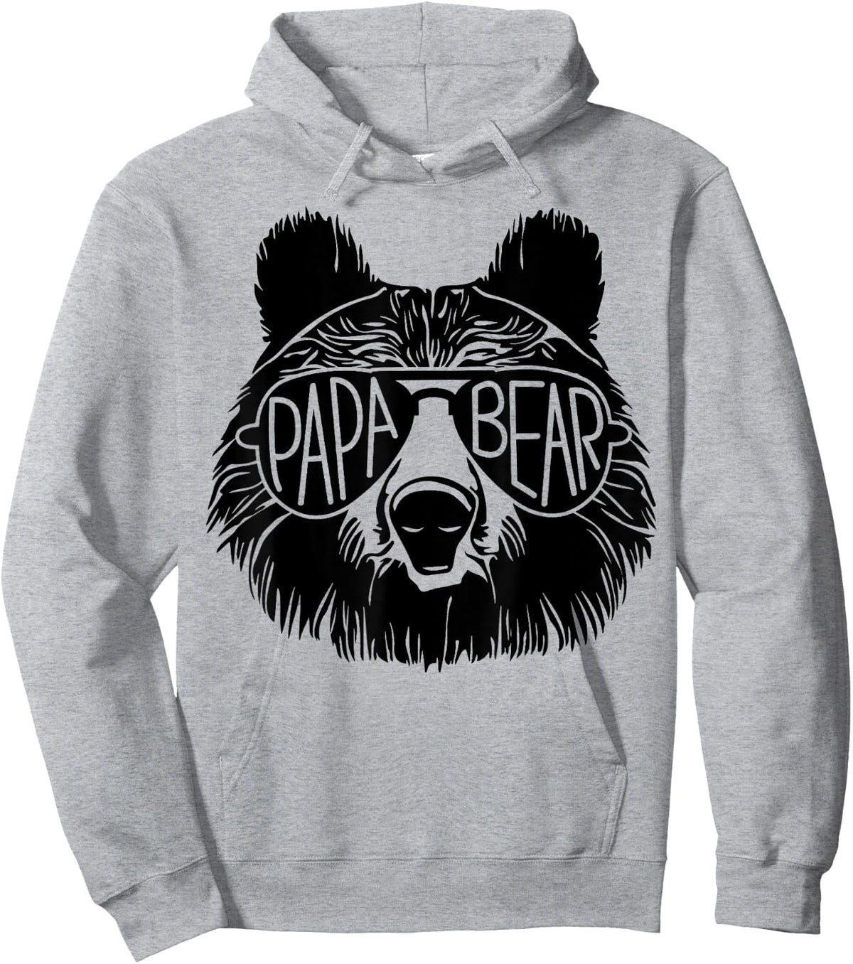 Papa Bear Face Sunglasses Papa Bear Lover Father's Day Hoodie - Hoodie | Ash