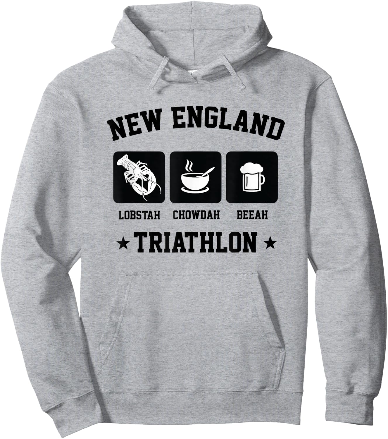 New England Triathlon Lobster Clam Chowder and Beer Hoodie - Hoodie | Ash