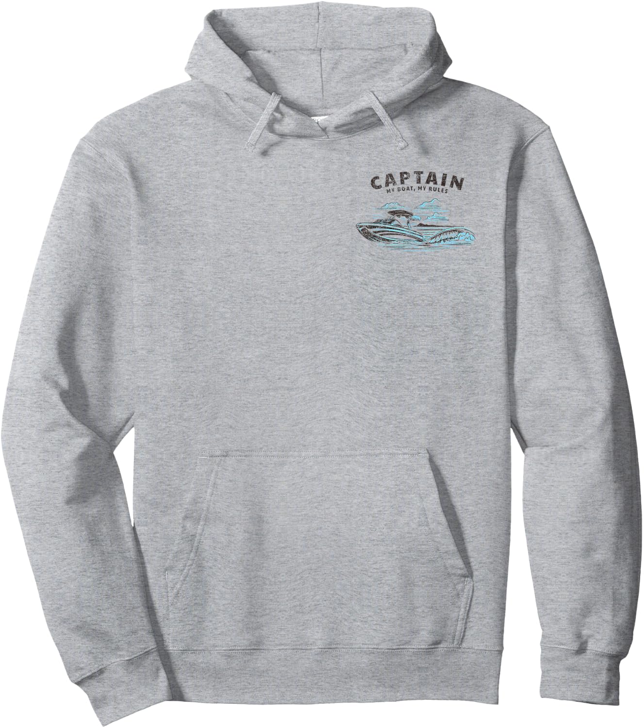 2 Sided Print - Captain My Boat My Rules - Ski Boat Owner Hoodie - Hoodie | Ash