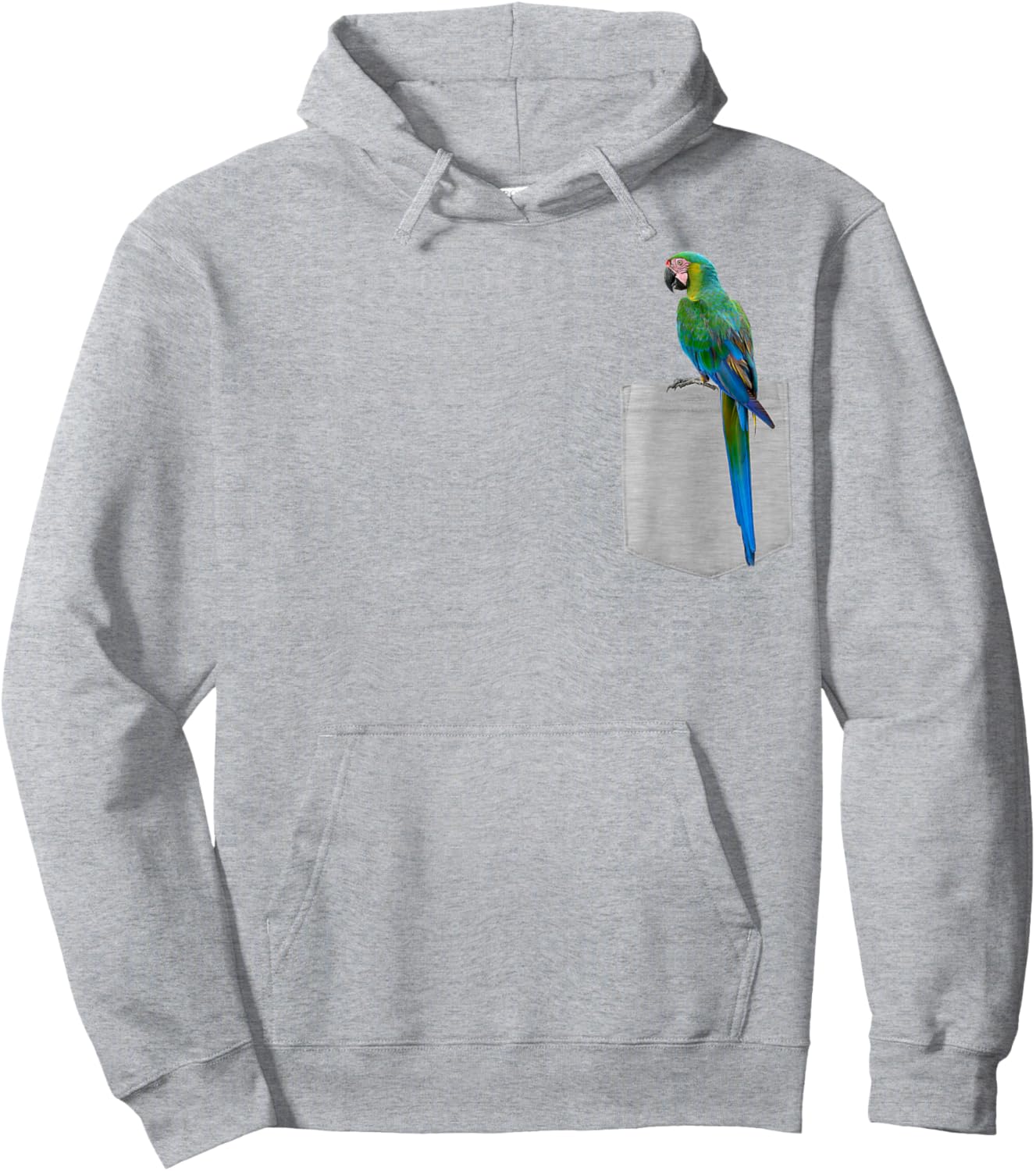 Animal in Your Pocket Hello Macaw Parrot Hoodie - Hoodie | Ash