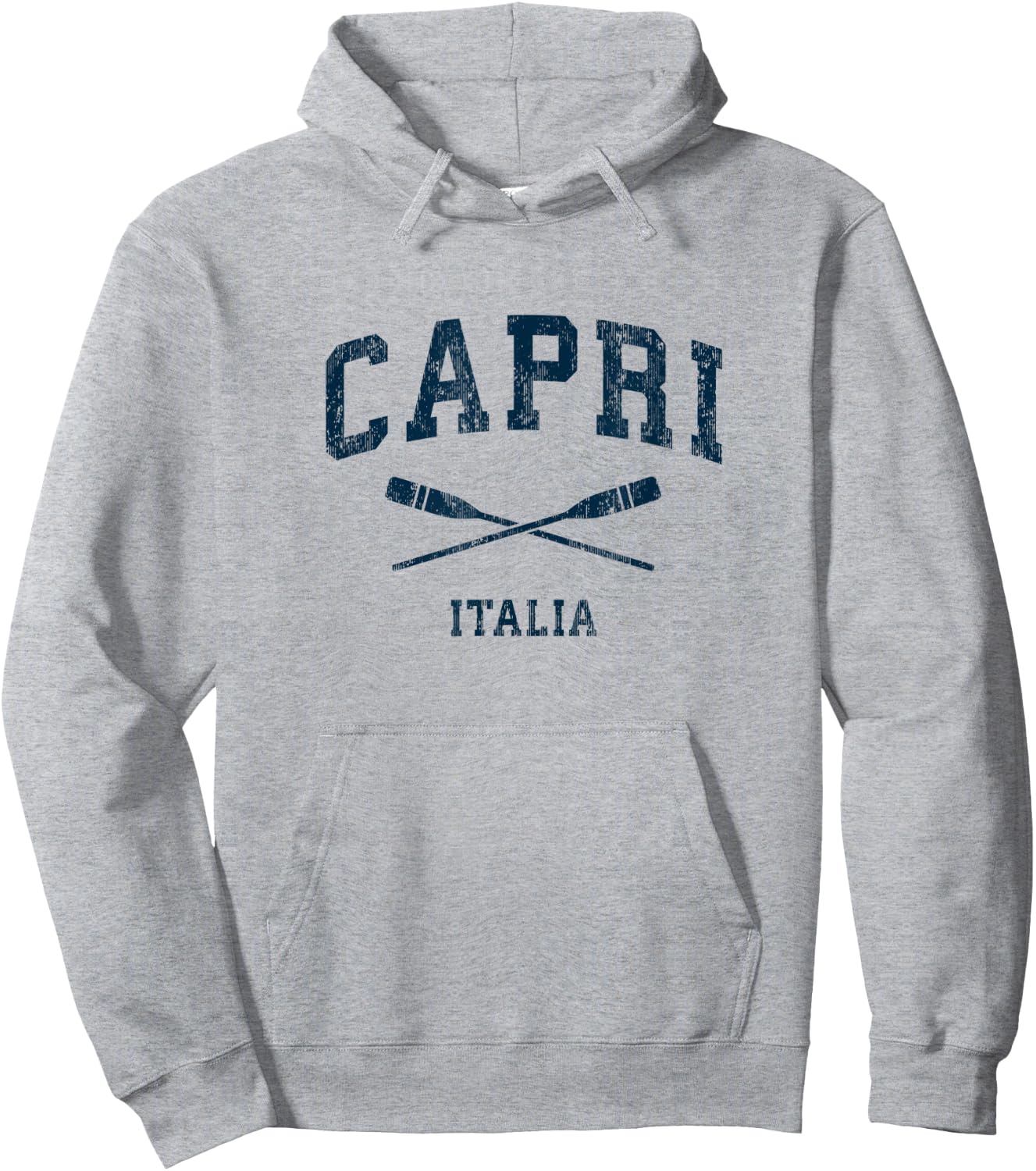 Capri Italy Vintage Nautical Paddles Sports Oars Hoodie - Hoodie | Ash