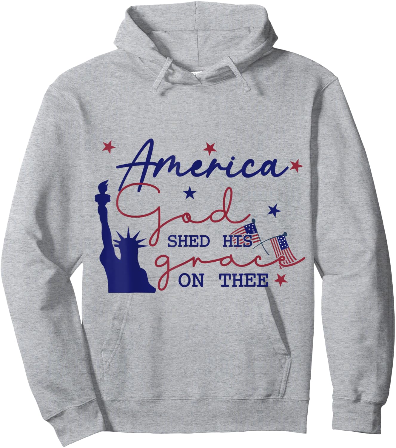 America God Shed His Grace on Thee 4th of July Hoodie - Hoodie | Ash