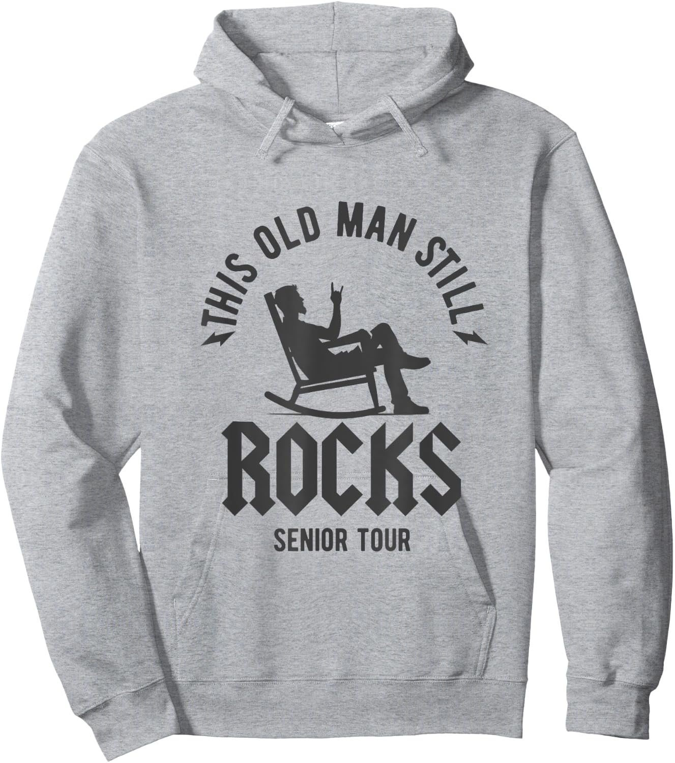 This old man still rocks funny rock and roll grampa Hoodie - Hoodie | Ash