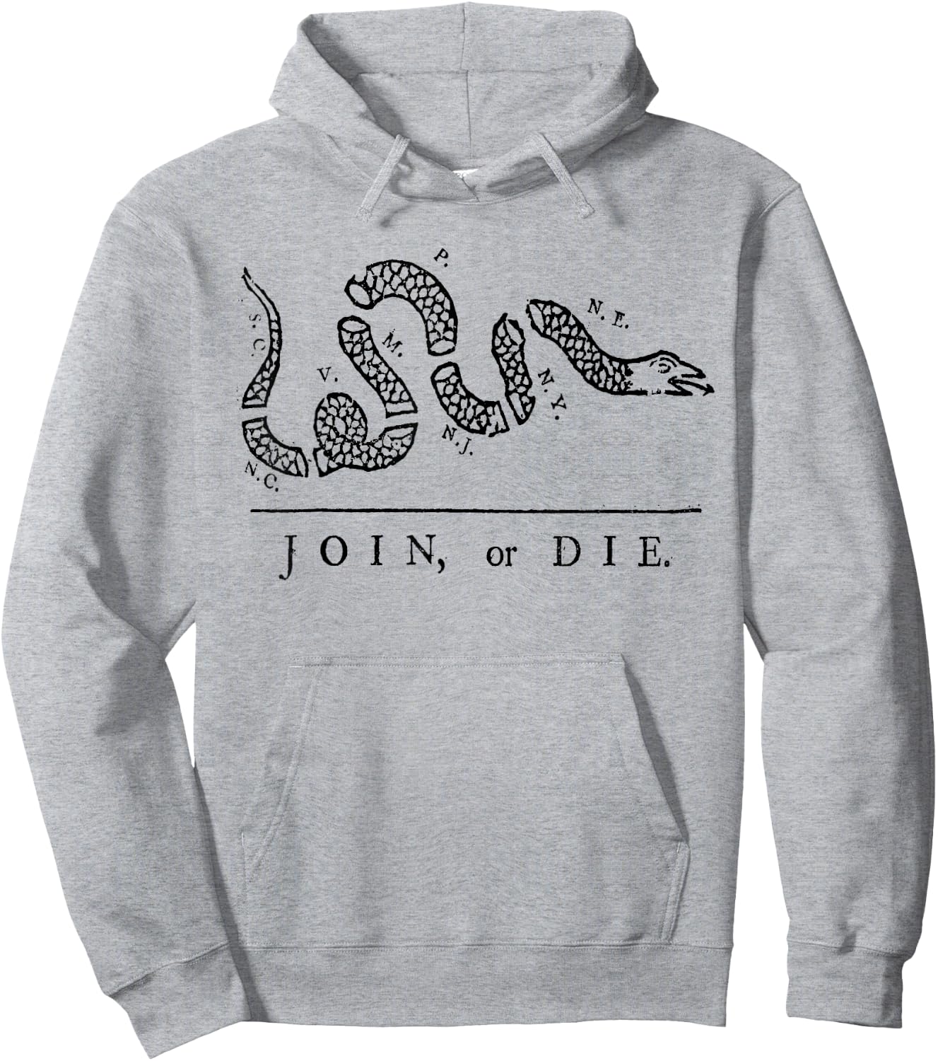 Join or Die with black snake Hoodie - Hoodie | Ash