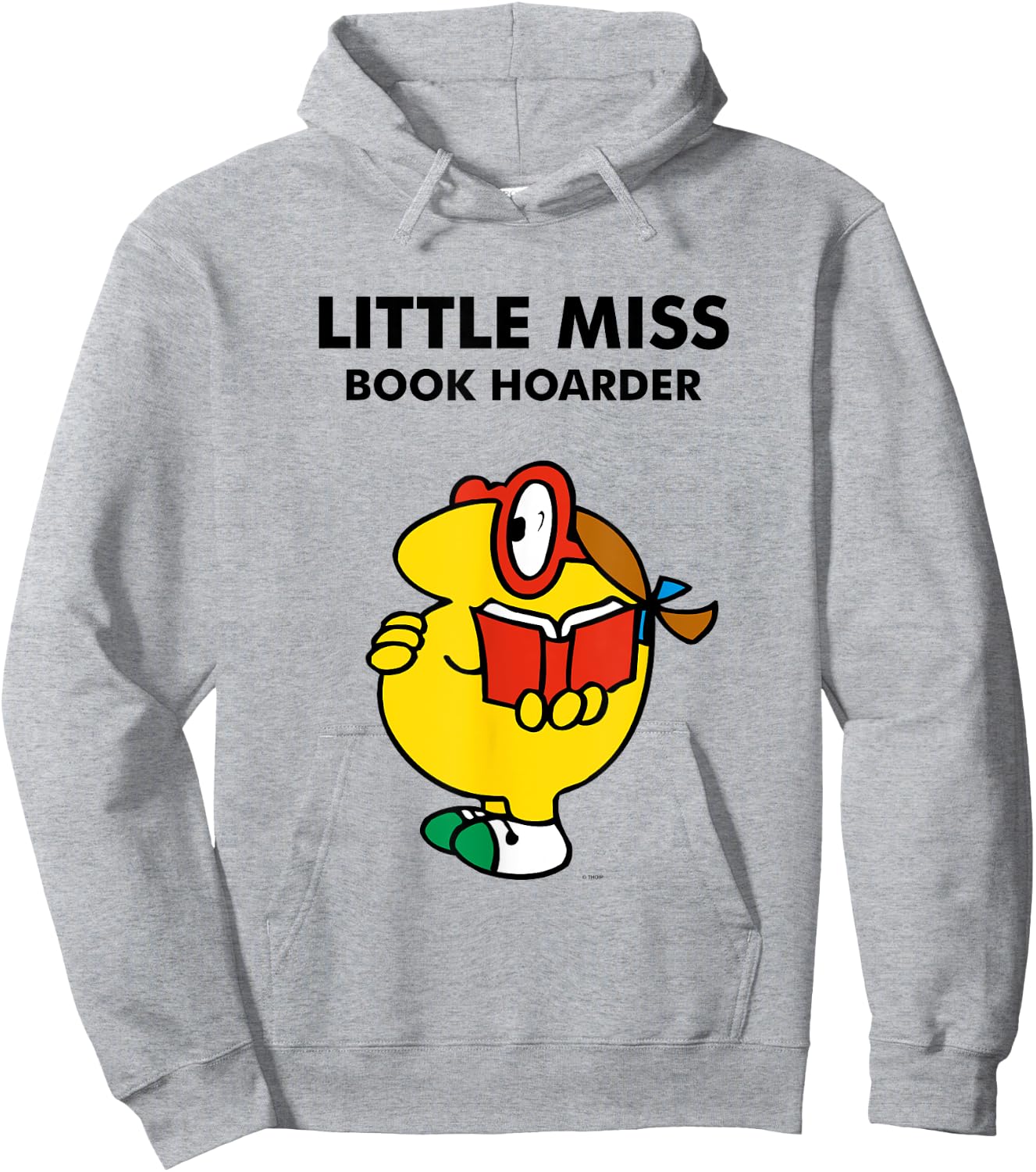 Mr. Men Little Miss Meme - Little Miss Book Hoarder Hoodie - Hoodie | Ash