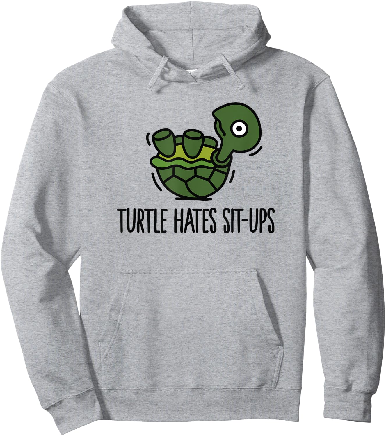 Funny Turtle hates sit-ups abs six-pack workout Hoodie - Hoodie | Ash