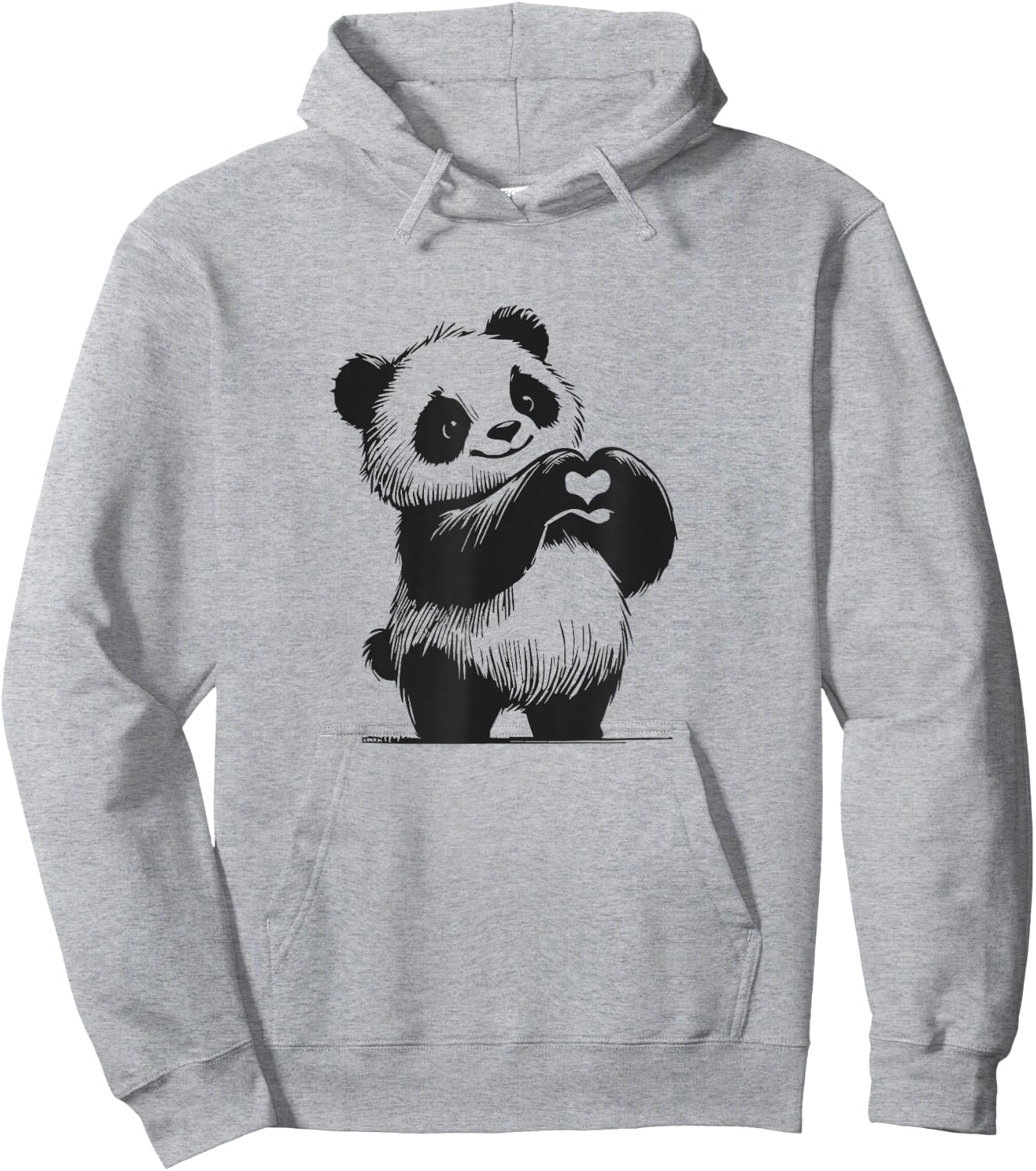 Valentines Day I Love Pandas Hoodie - Hoodie | Ash