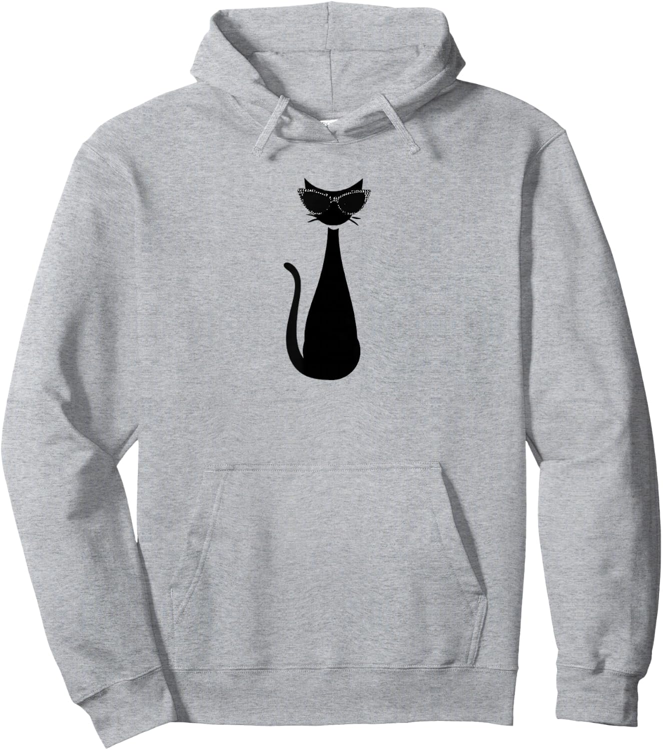 Retro Vintage Mod Atomic Black Cat Eye Eyeglasses Rockabilly Hoodie - Hoodie | Ash