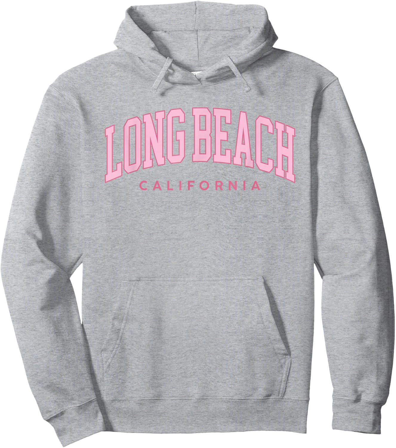Long Beach California Retro Preppy Throwback Pink Girls Hoodie - Hoodie | Ash