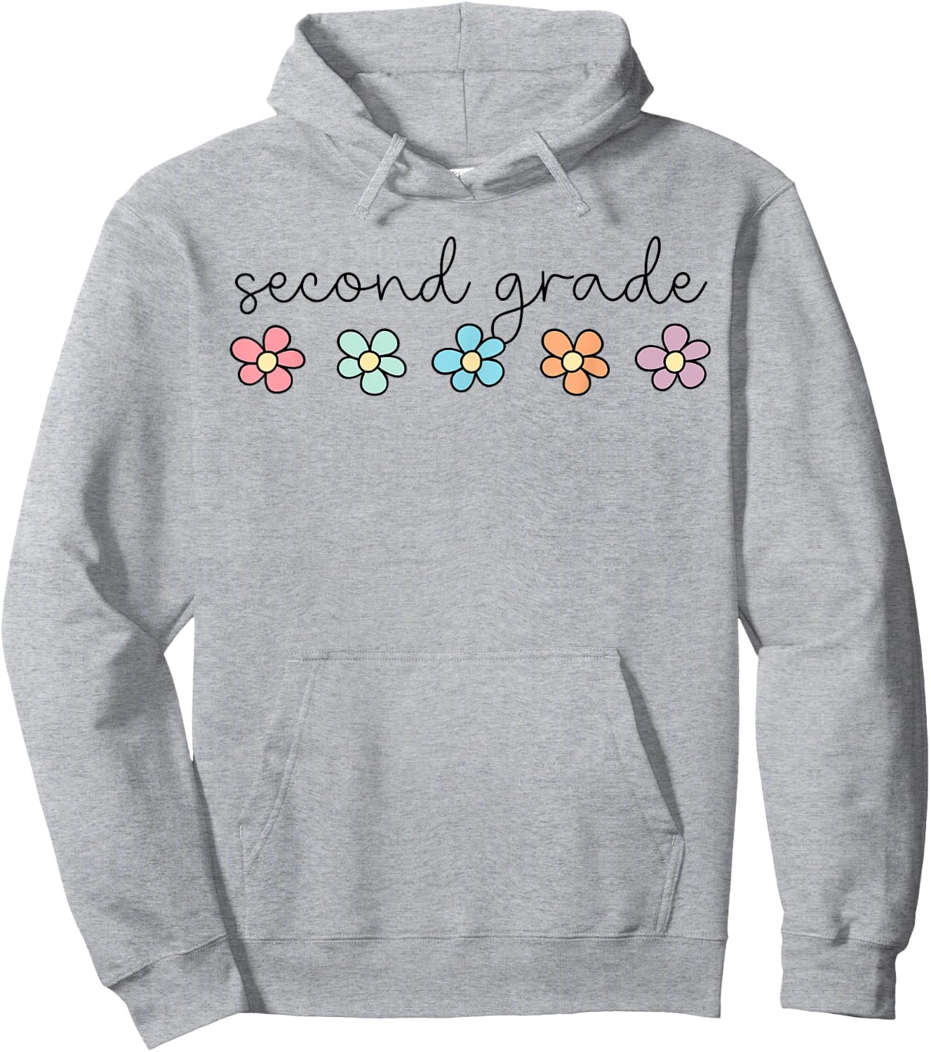 Retro Groovy Second Grade Hello 2nd Grade Teacher Kids Hoodie - Hoodie | Ash