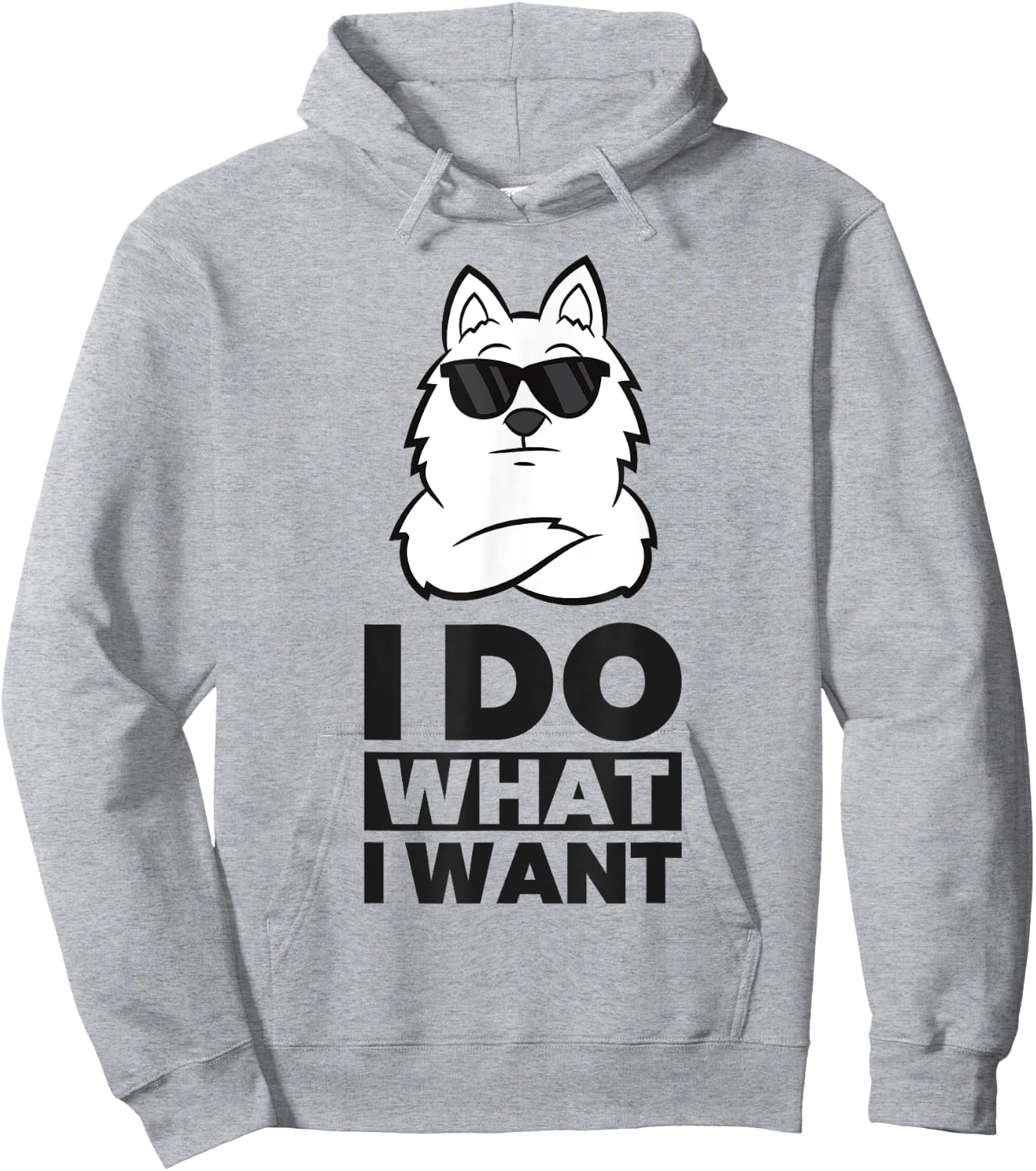 American Eskimo Dog I Do What I Want Cool American Eskimo Hoodie - Hoodie | Ash