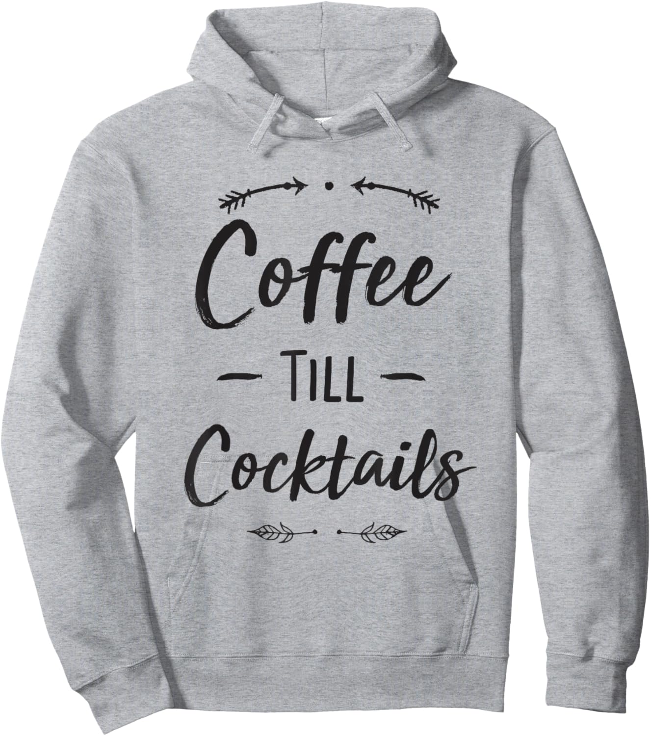 Coffee Till Cocktails Shirt Funny Latte Wine Lover Shirts Hoodie - Hoodie | Ash