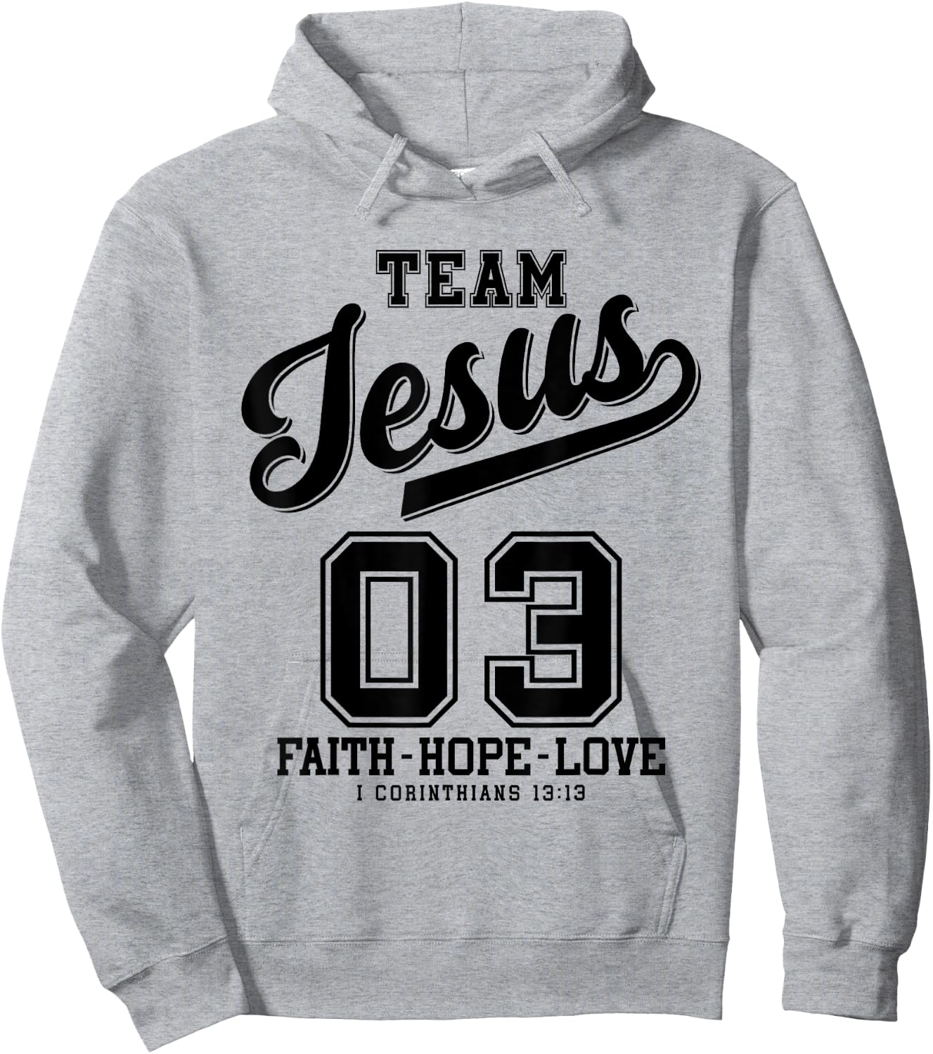 Christian - Team Jesus 03 Faith Hope Love Hoodie - Hoodie | Ash