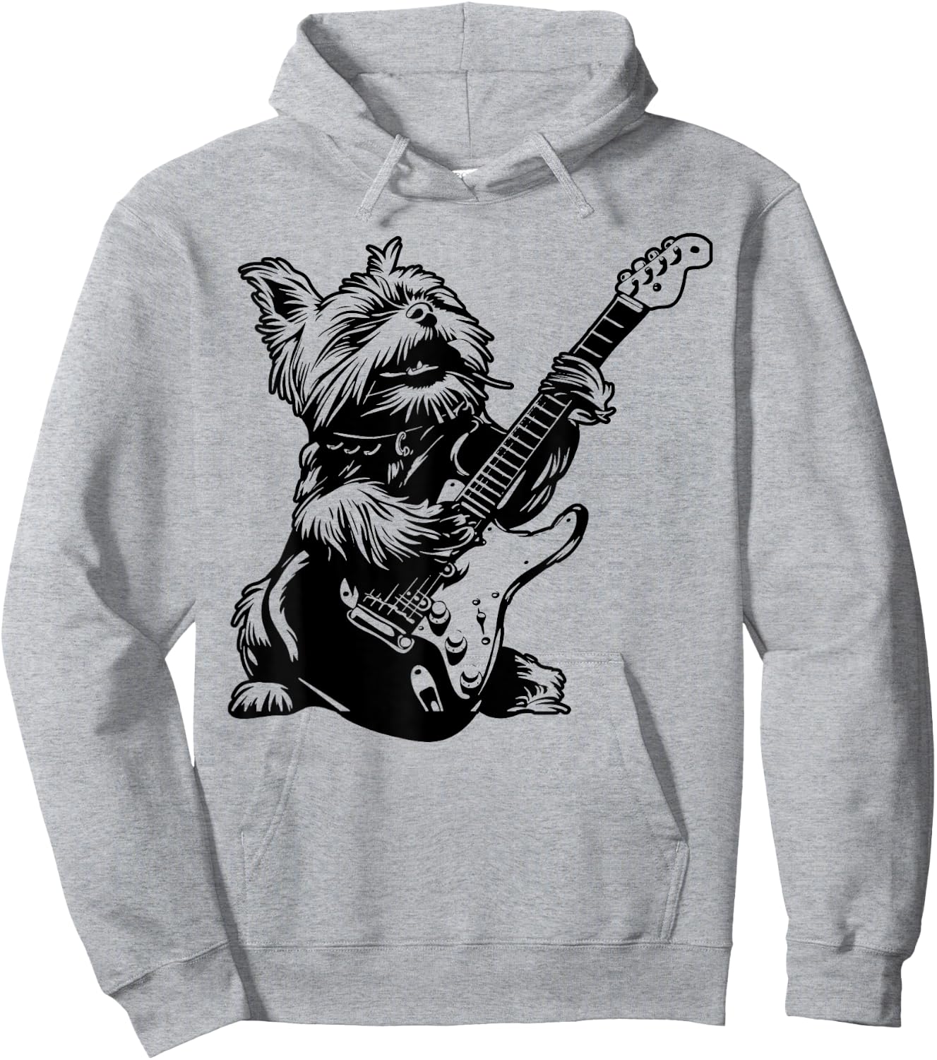 Dog Guitarist Guitar - Yorkie Dad Mom Women Hoodie - Hoodie | Ash