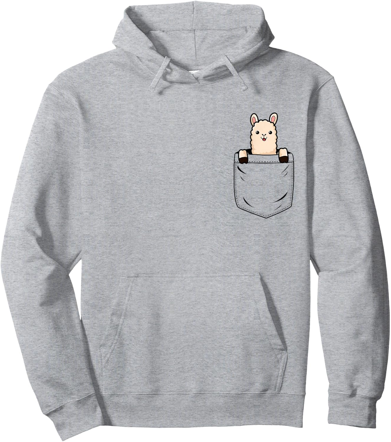 Llama Lovers Cute Funny Llama In Pocket Hoodie - Hoodie | Ash