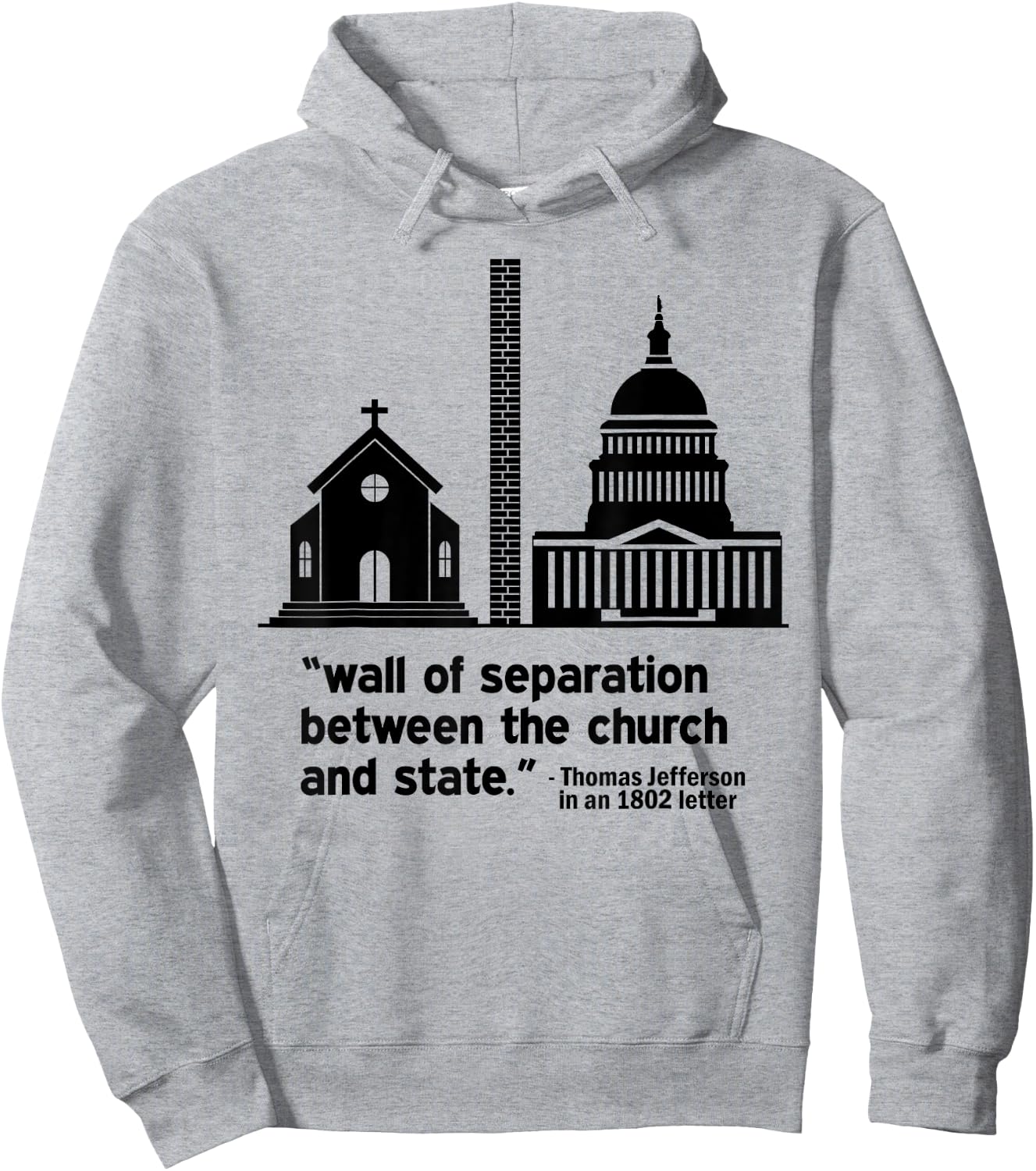 Build the Wall Separation Of Church and State America God Hoodie - Hoodie | Ash
