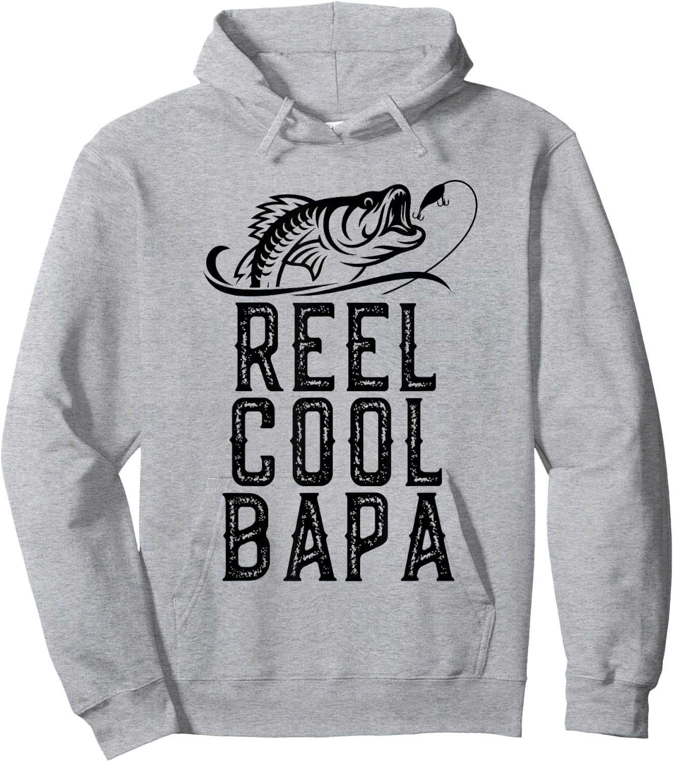 Reel Cool Bapa Fishing Fisherman Funny Grandpa Retro Hoodie - Hoodie | Ash