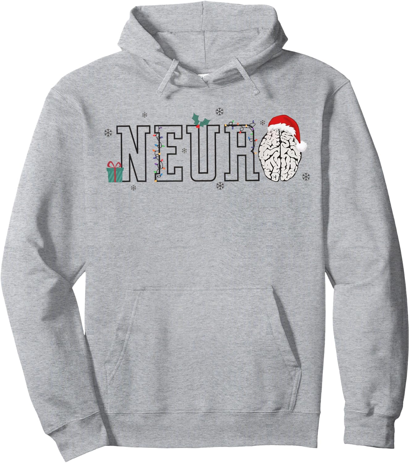 Neuro Christmas Neurology Holiday Neuroscience Nurse Santa Hoodie - Hoodie | Ash