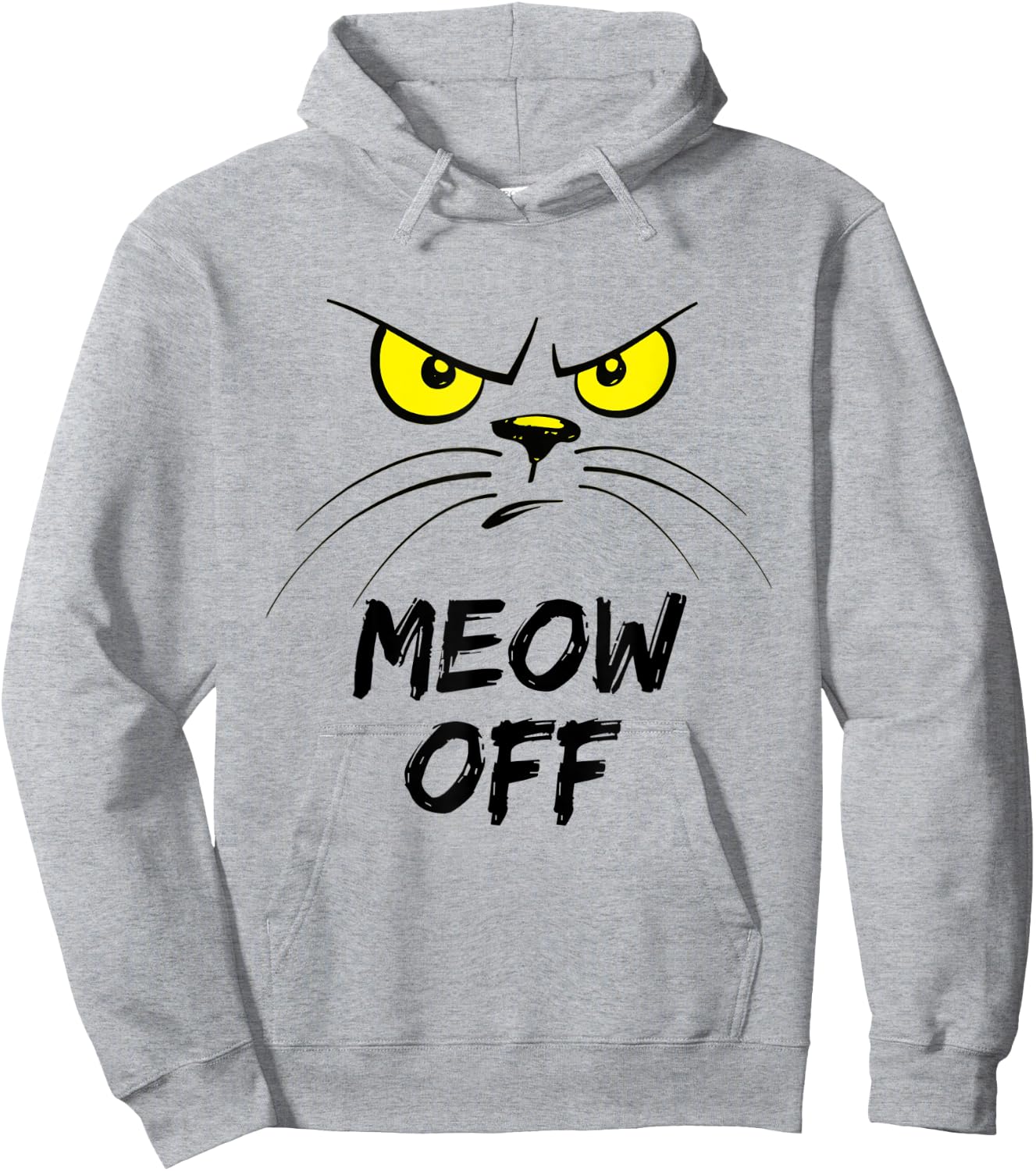 Angry Cat Commands Meow Off Hoodie - Hoodie | Ash