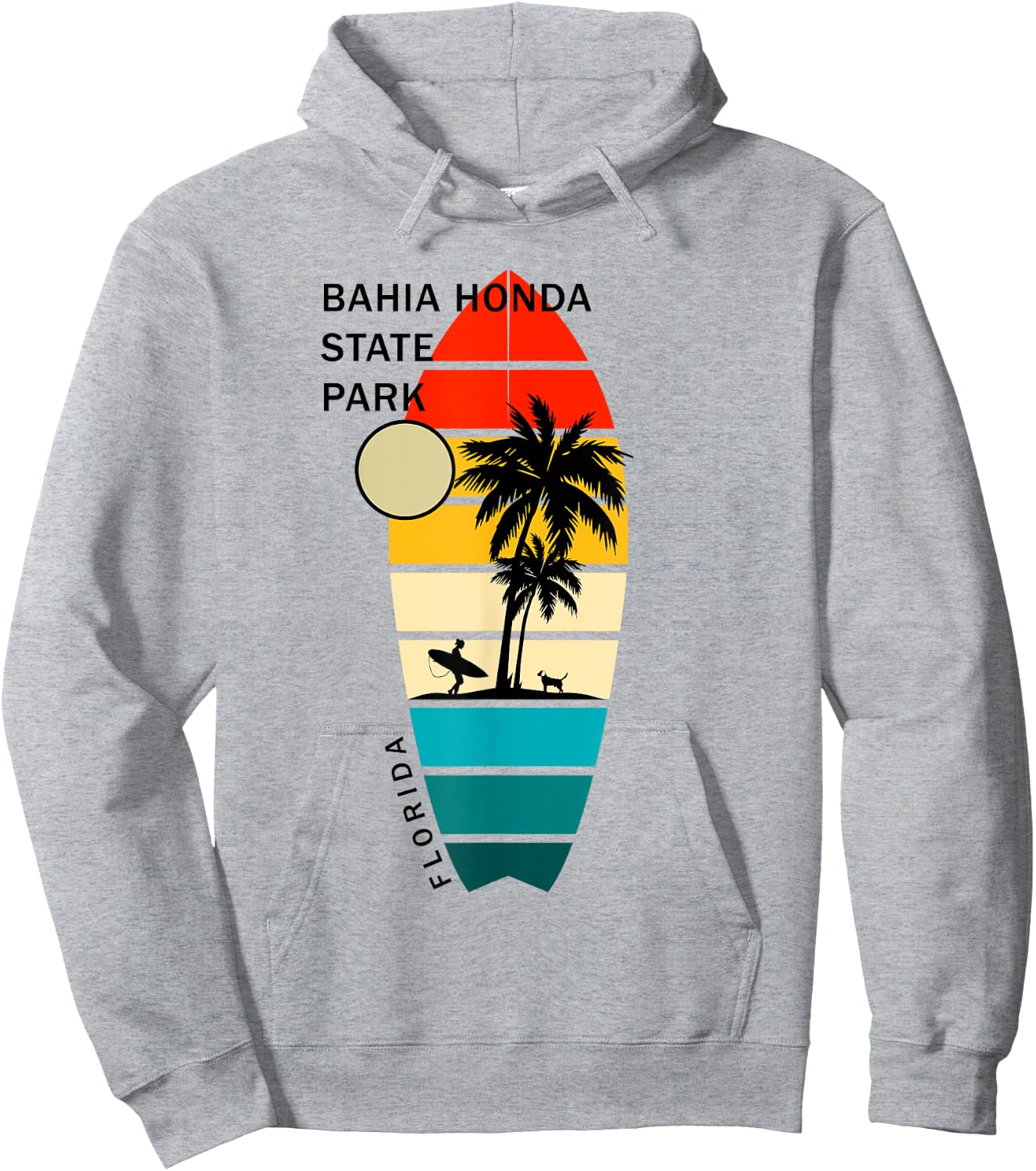 Retro Bahia Honda State Park Florida Surfboarders Surfers Hoodie - Hoodie | Ash