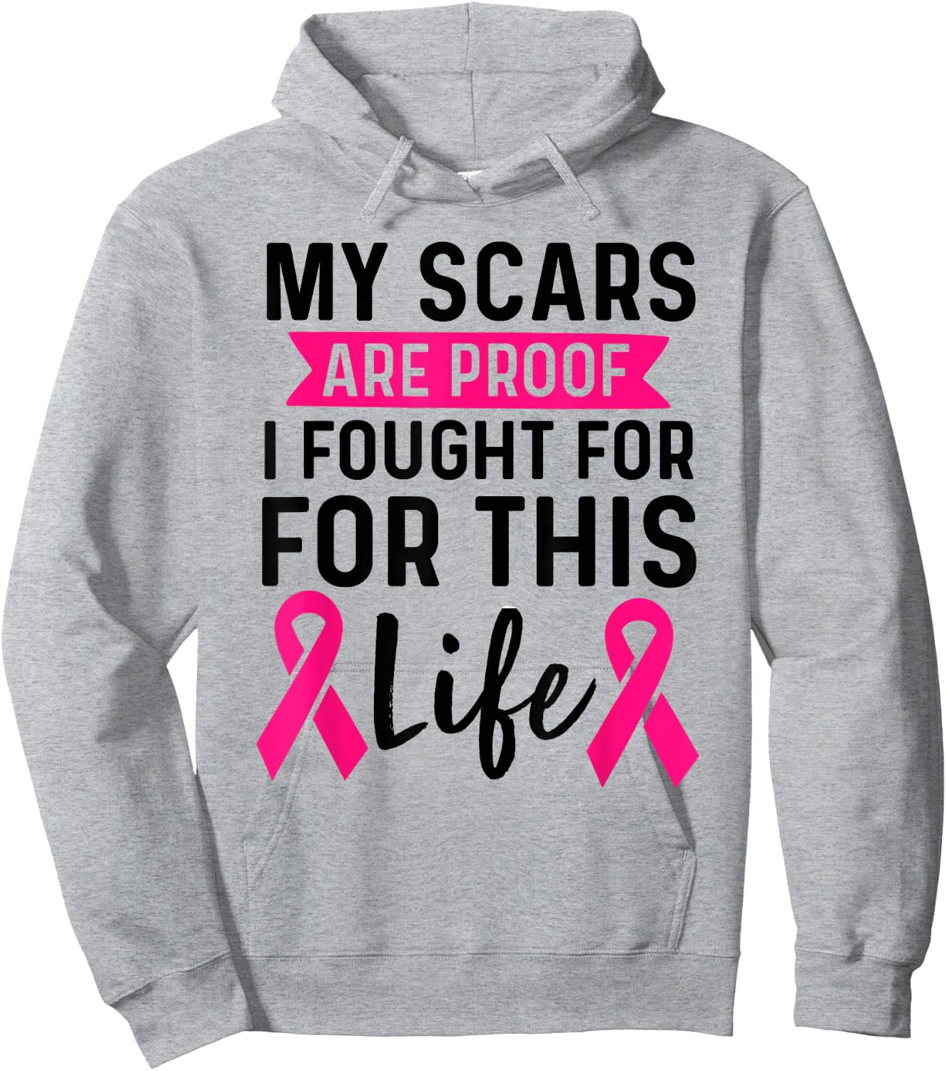 Breast Cancer Warrior Mastectomy Surgery Hoodie - Hoodie | Ash