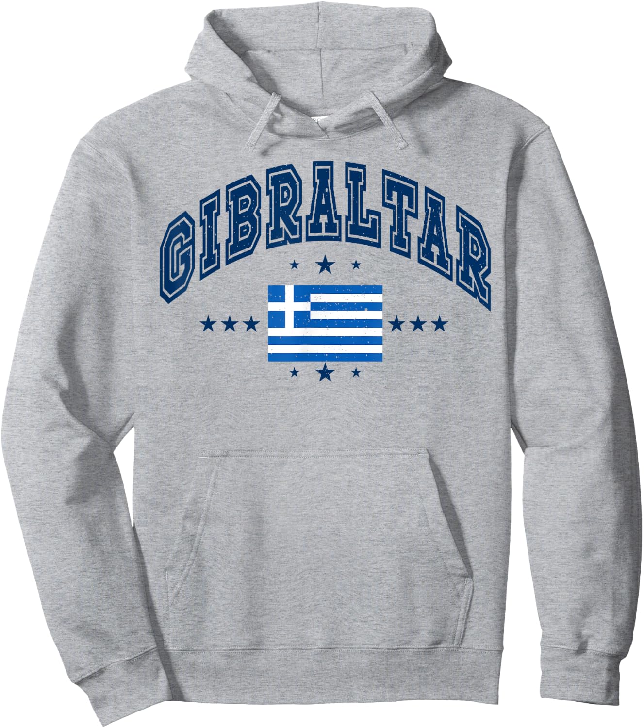 Retro Gibraltar Men Women Athletic Throwback Flag Hoodie - Hoodie | Ash