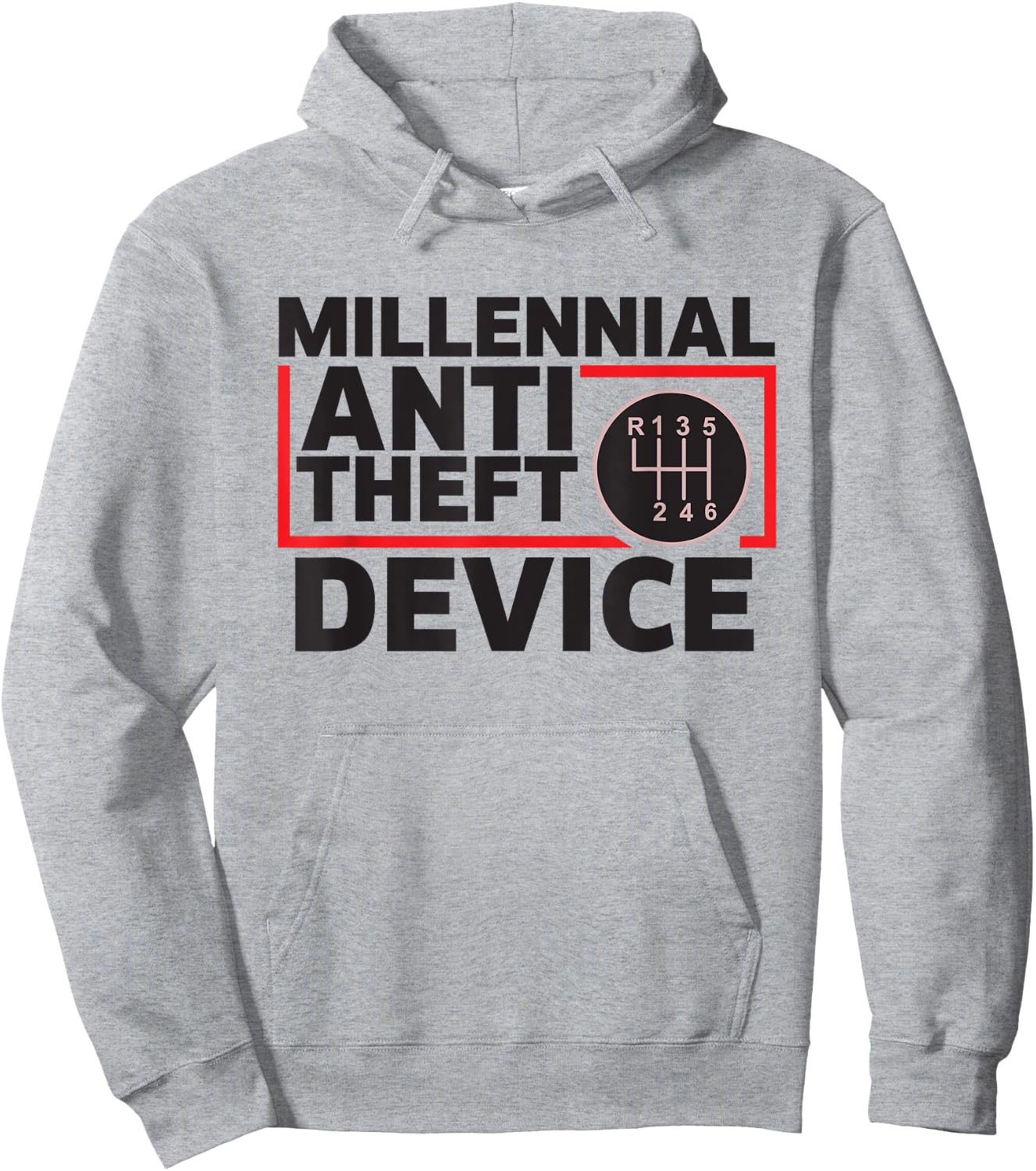 Manual Transmission Gear Stick Millennial Anti-Theft Device Hoodie - Hoodie | Ash