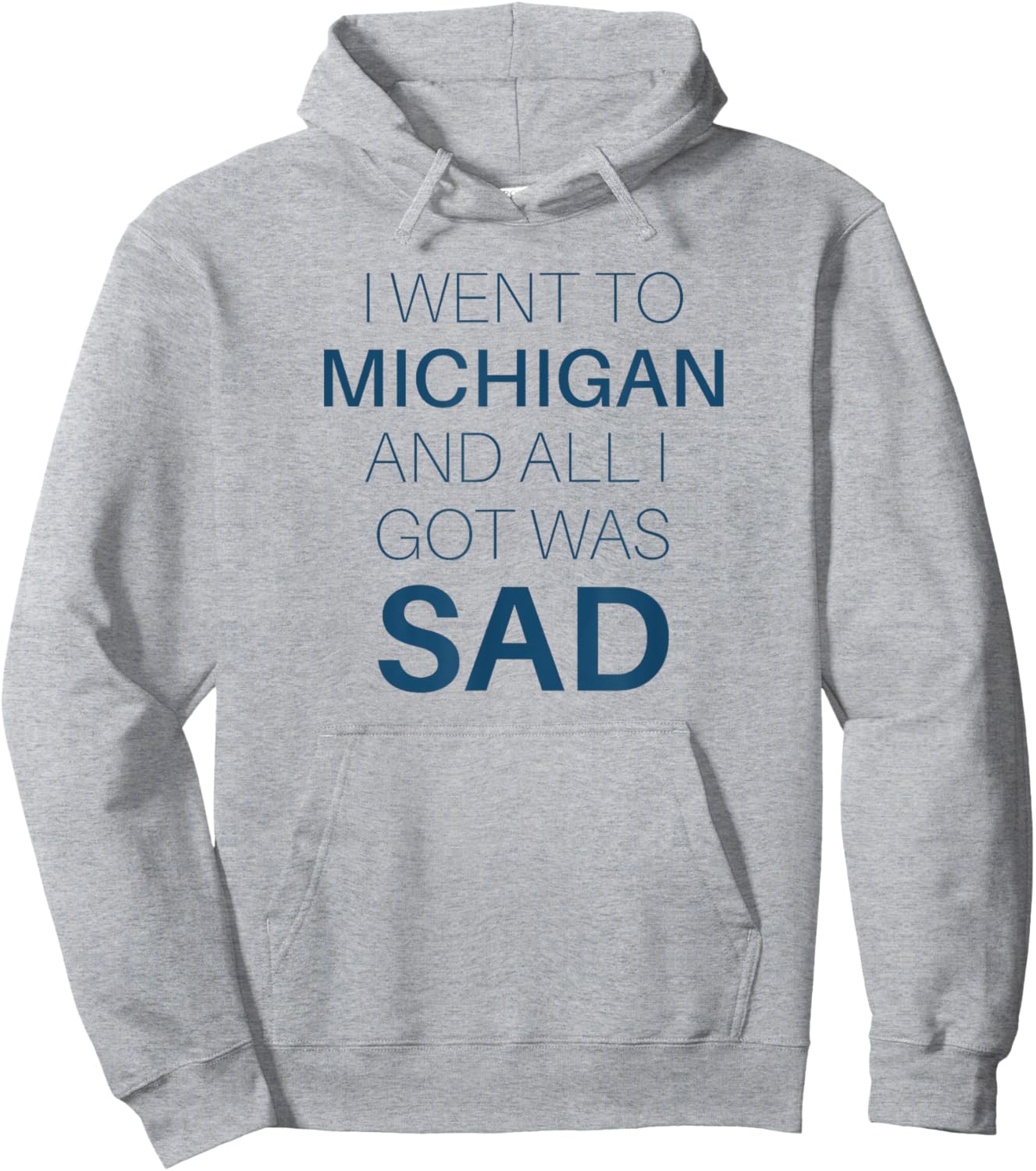 I Went to Michigan All I Got Was Sad Funny MI Gift Hoodie - Hoodie | Ash