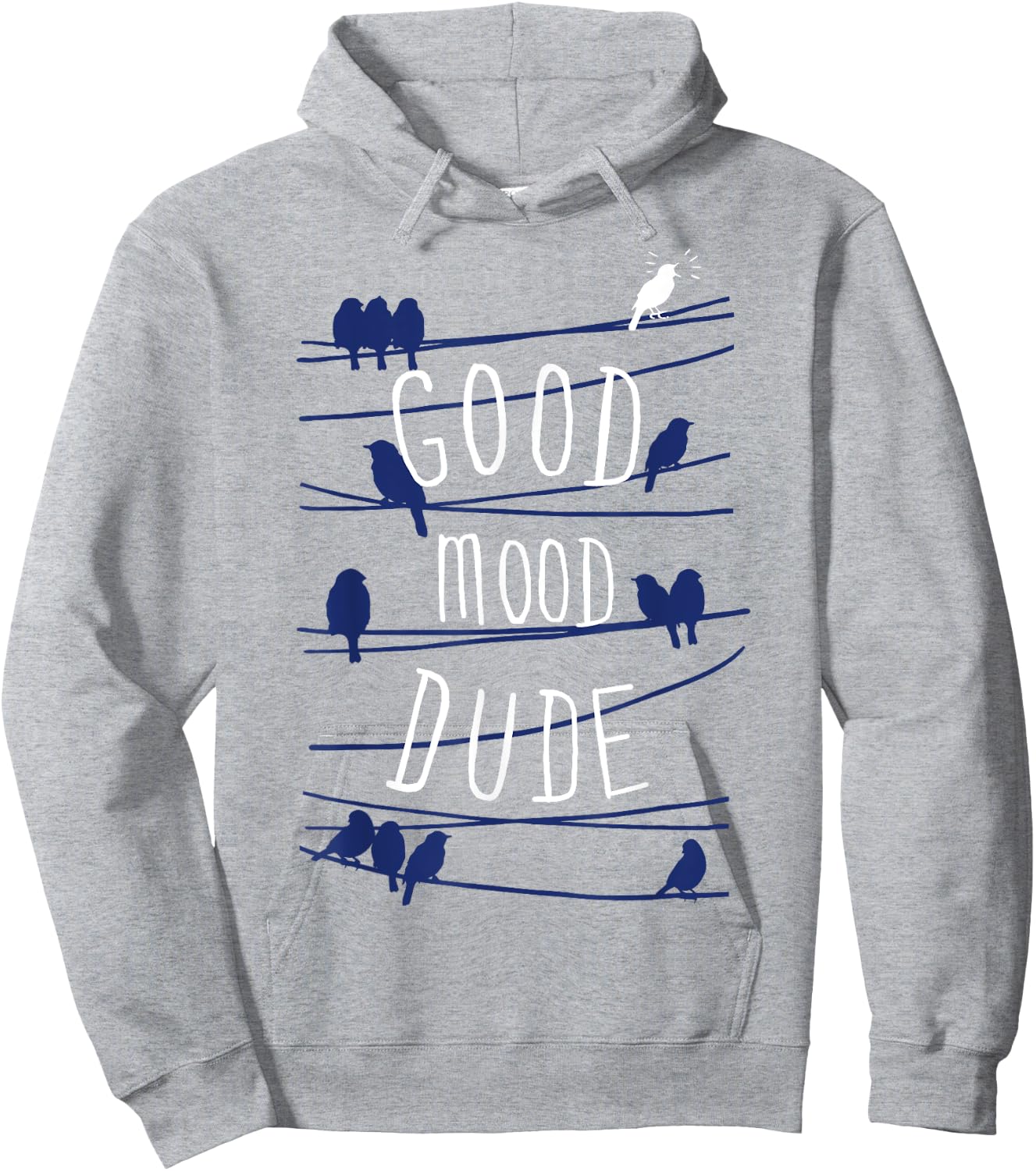 Good Mood Dude Birds On A Wire Hoodie - Hoodie | Ash