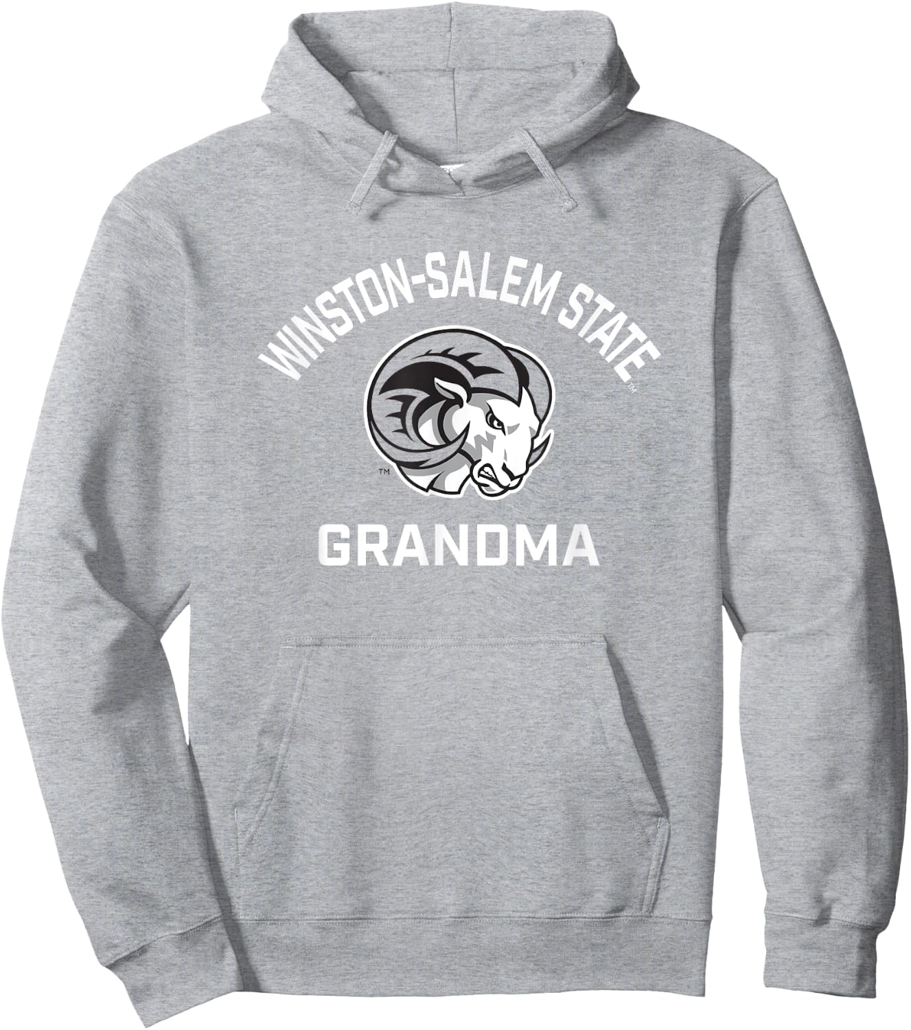 Winston-Salem State University WSSU Rams Arched Grandma Hoodie - Hoodie | Ash
