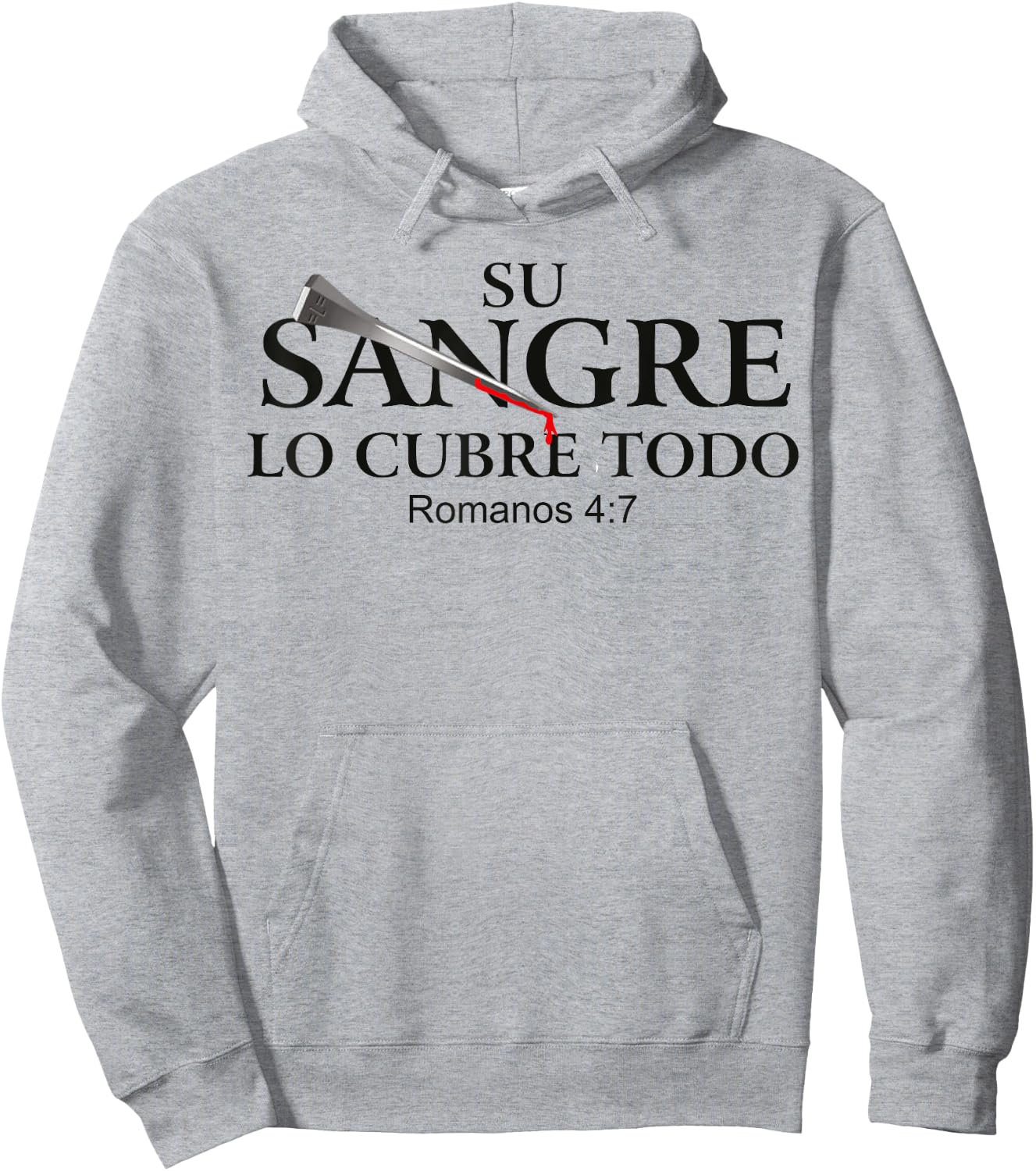 La Sangre De Cristo Tiene Poder | Faith Religious Christian Hoodie - Hoodie | Ash