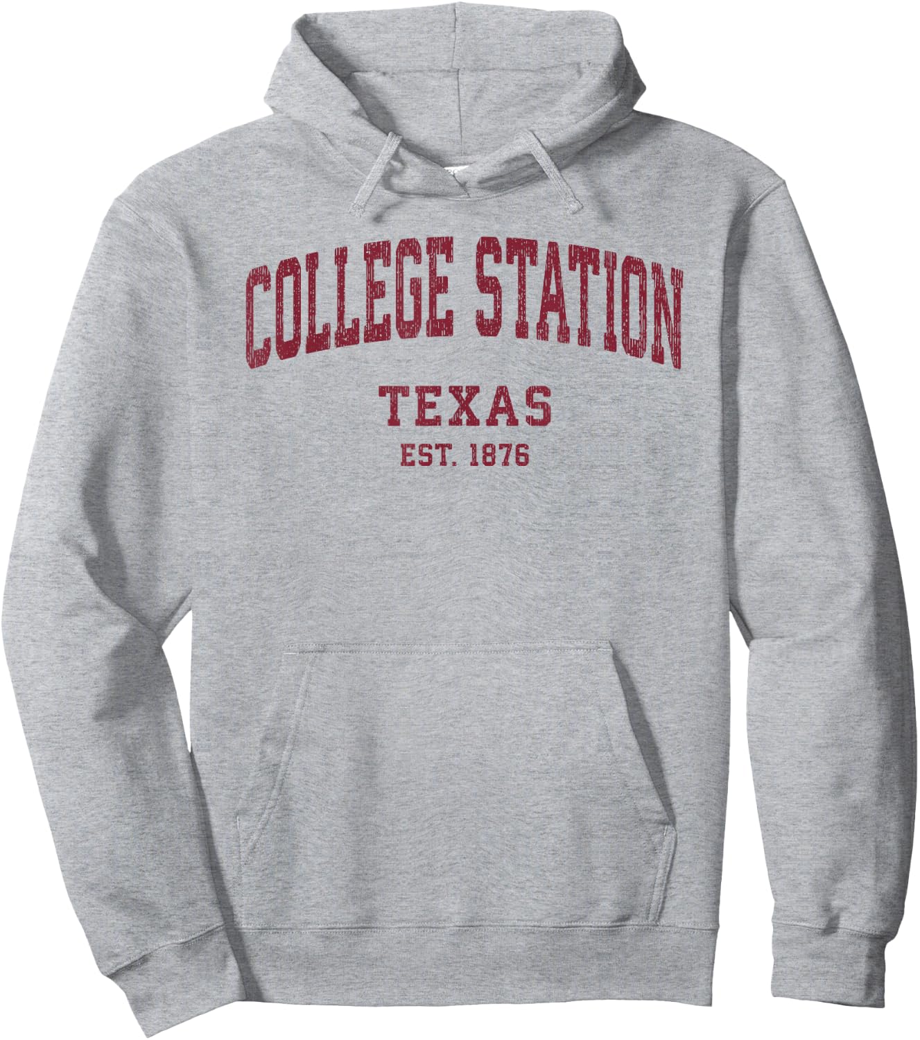 College Station Texas TX Vintage Athletic Sports Hoodie - Hoodie | Ash