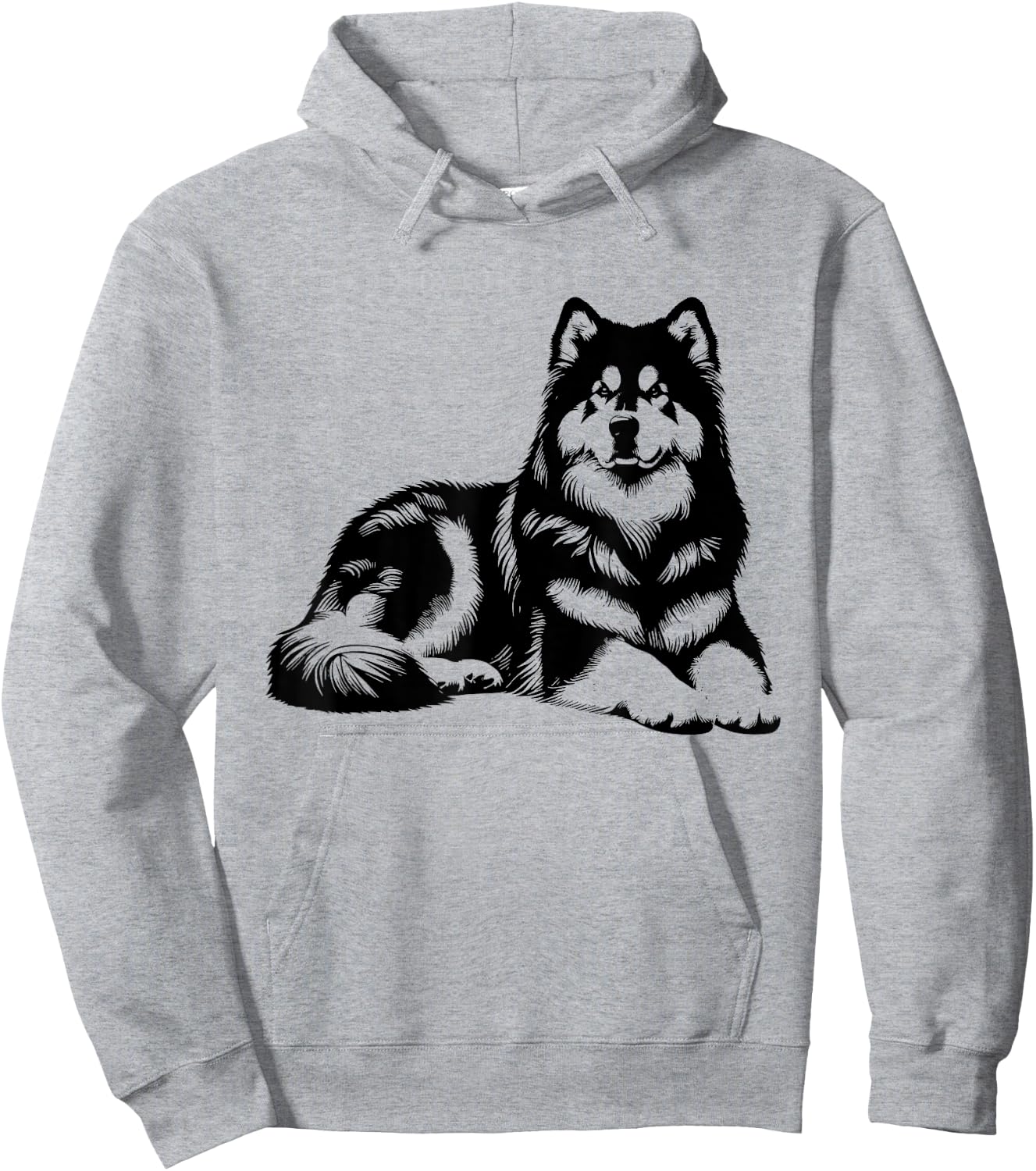 Dog Dad Mom Lover - Monochromatic Alaskan Malamute Hoodie - Hoodie | Ash