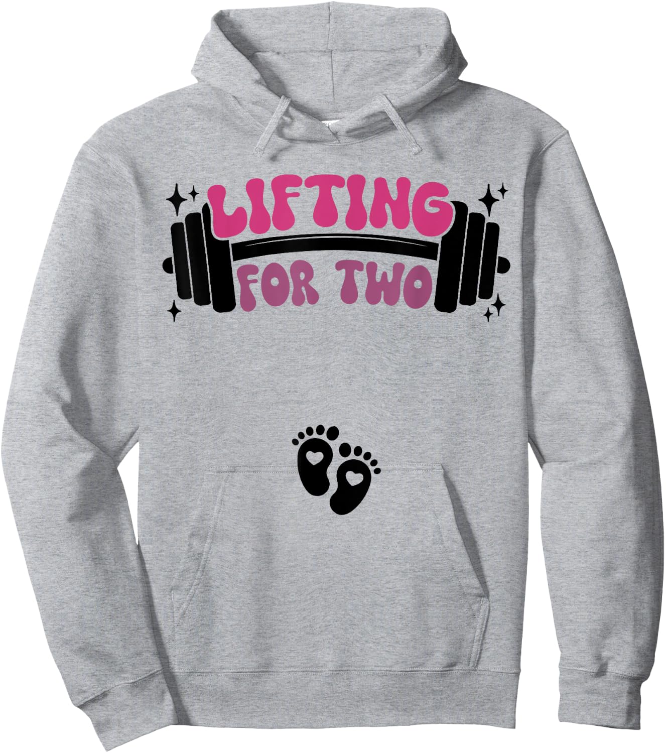 Lifting For Two Baby Pregnancy Workout Pregnant Women Hoodie - Hoodie | Ash