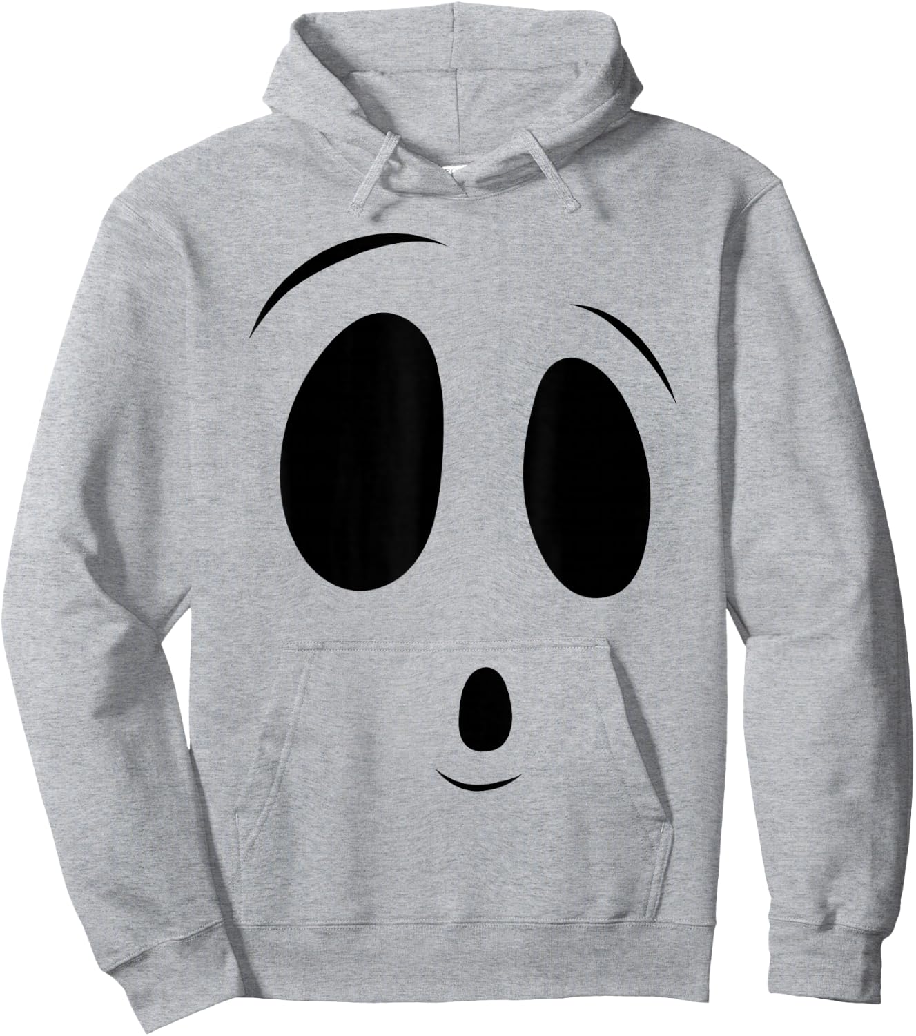 Funny Surprised Face Ghost Halloween Costume for Boys Girls Hoodie - Hoodie | Ash