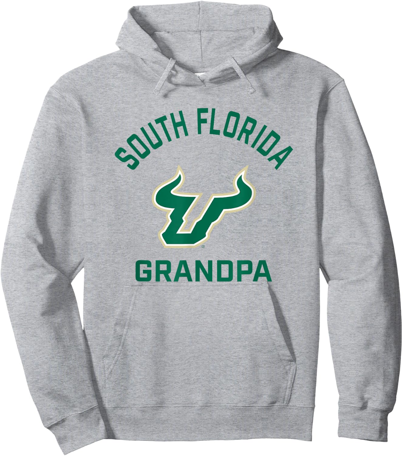 University of South Florida USF Bulls Arched Grandpa Hoodie - Hoodie | Ash