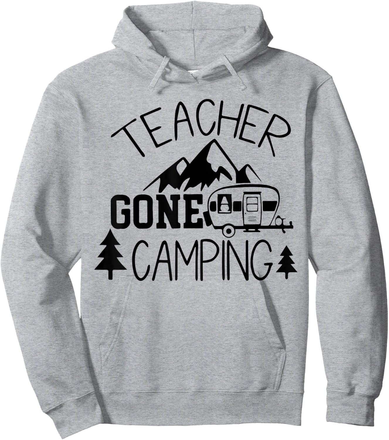 Teacher Gone Camping Camper Teacher Back To School Hoodie - Hoodie | Ash