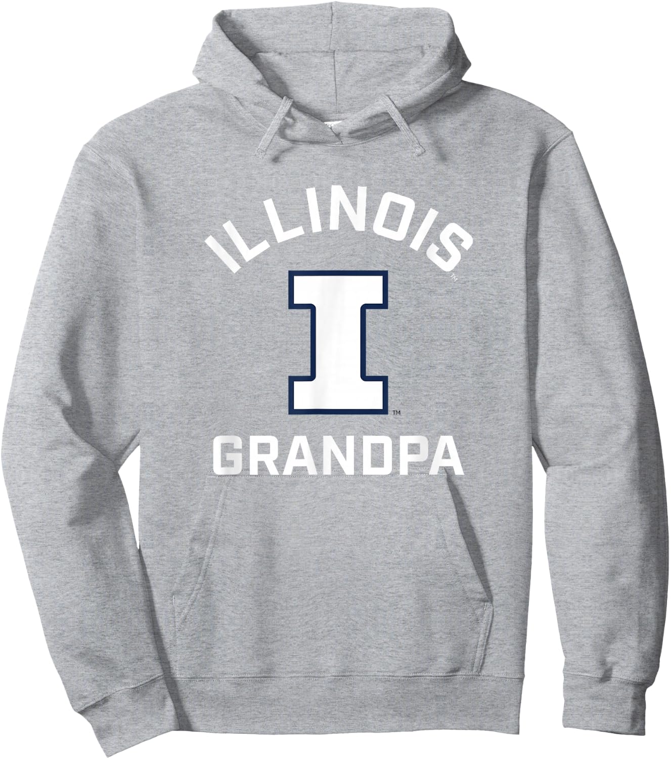 University of Illinois Fighting Illini Arched Grandpa Hoodie - Hoodie | Ash