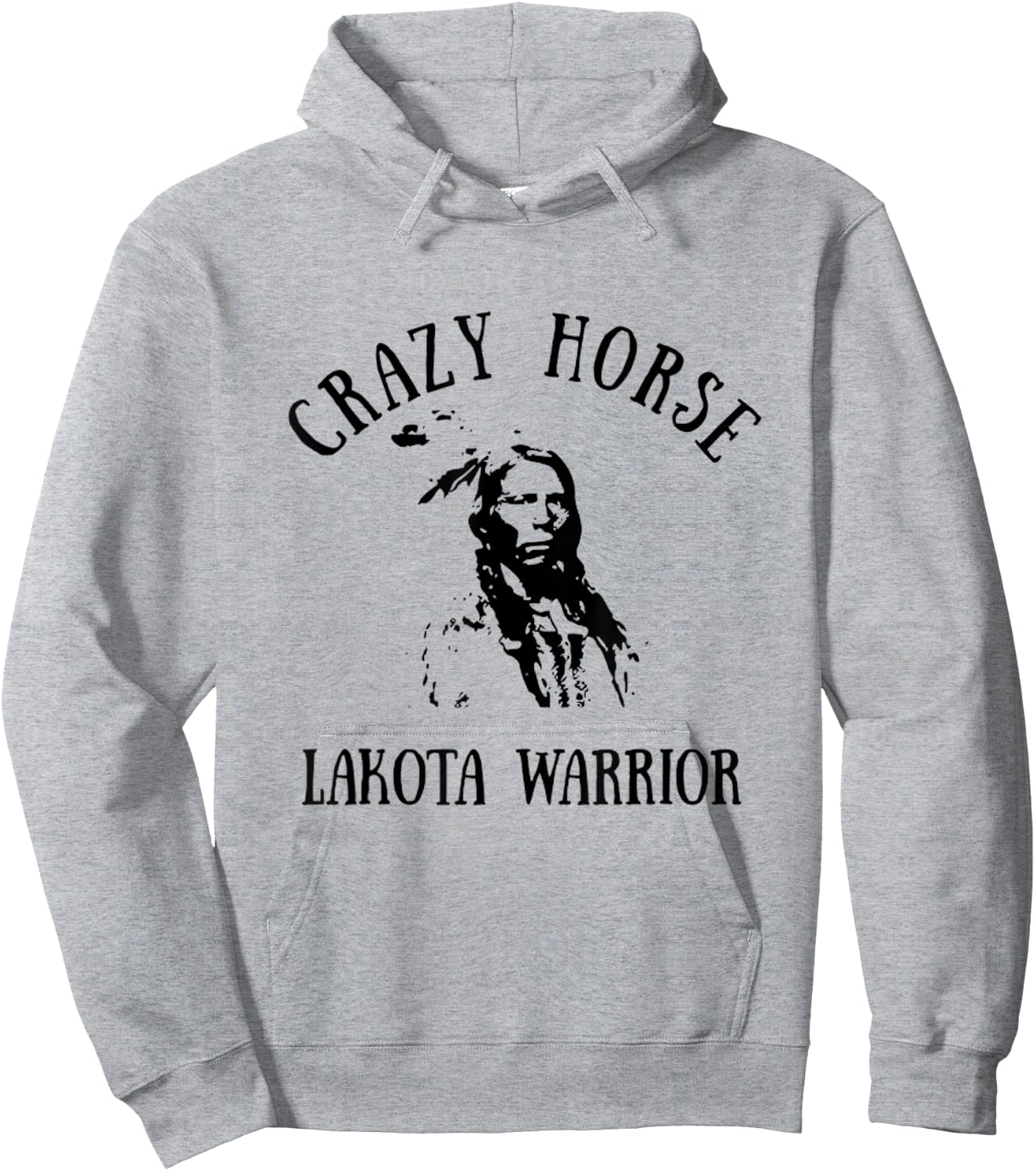 Crazy Horse Lakota Warrior Indian Native American Hoodie - Hoodie | Ash