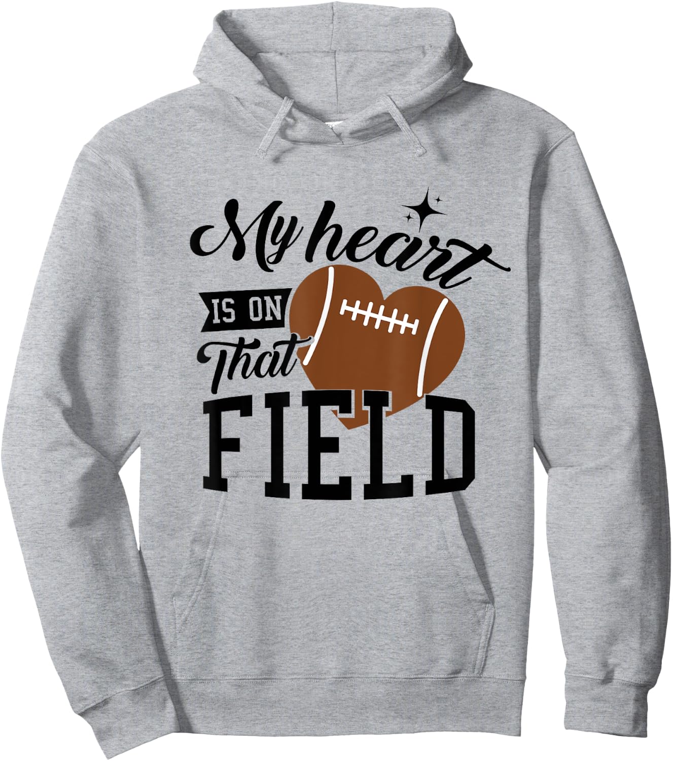 Proud Football Fan My Heart Is On That Field Football Game Hoodie - Hoodie | Ash