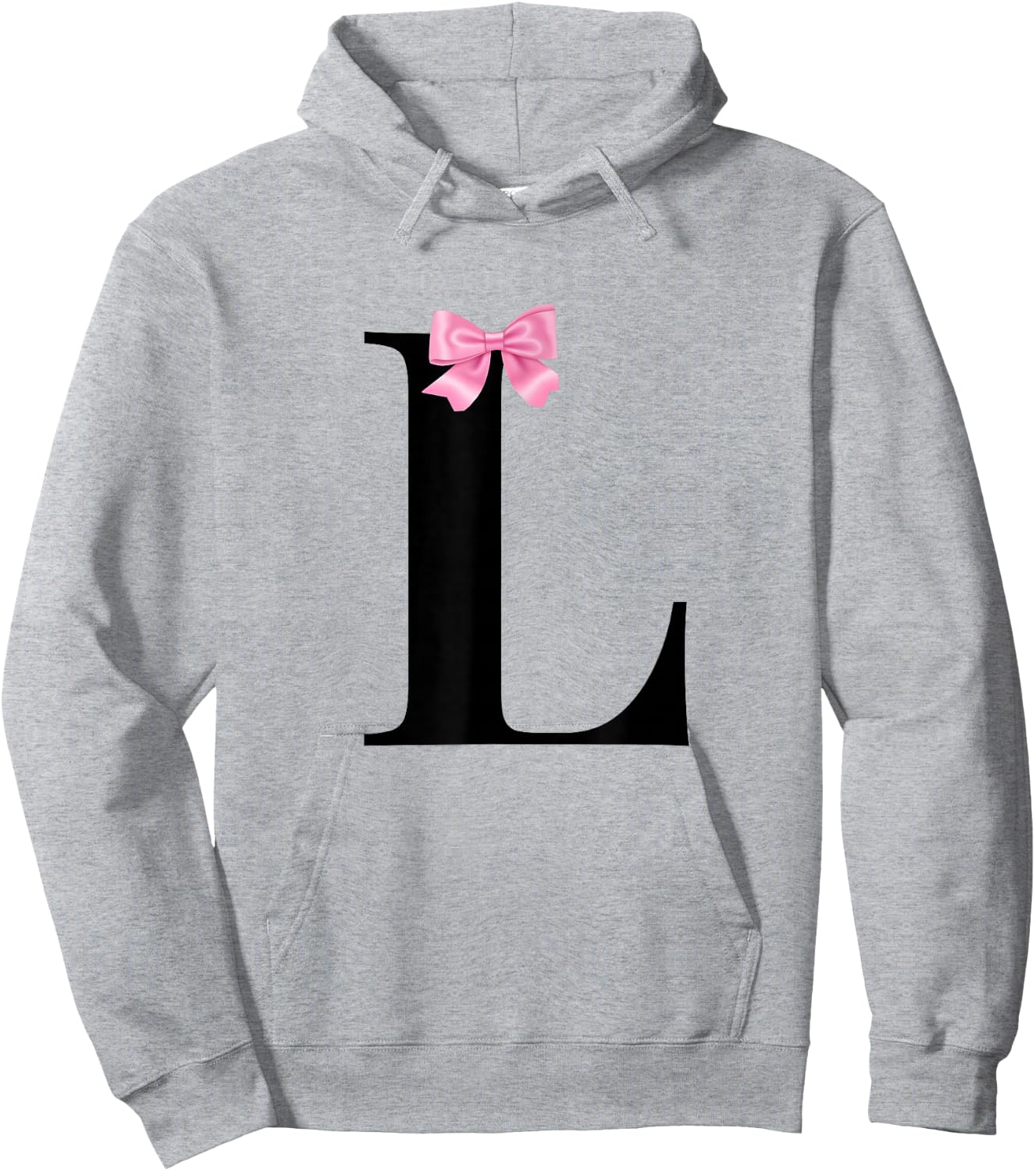 Letter L Coquette Monogram With Pink Bow Initial Name Hoodie - Hoodie | Ash
