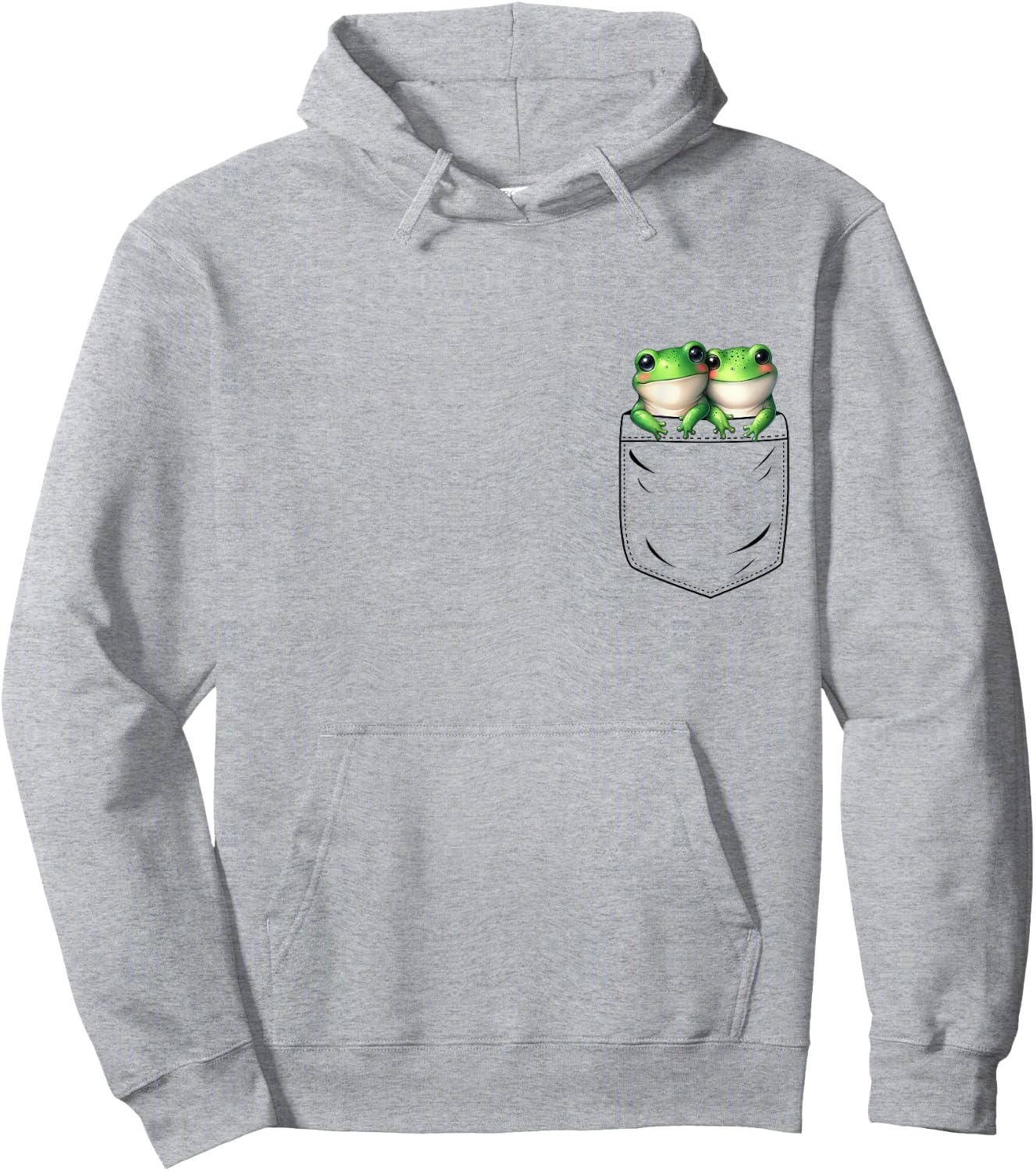Frog Lovers Cute Funny Frog In Pocket , Small, Grey Hoodie - Hoodie | Ash
