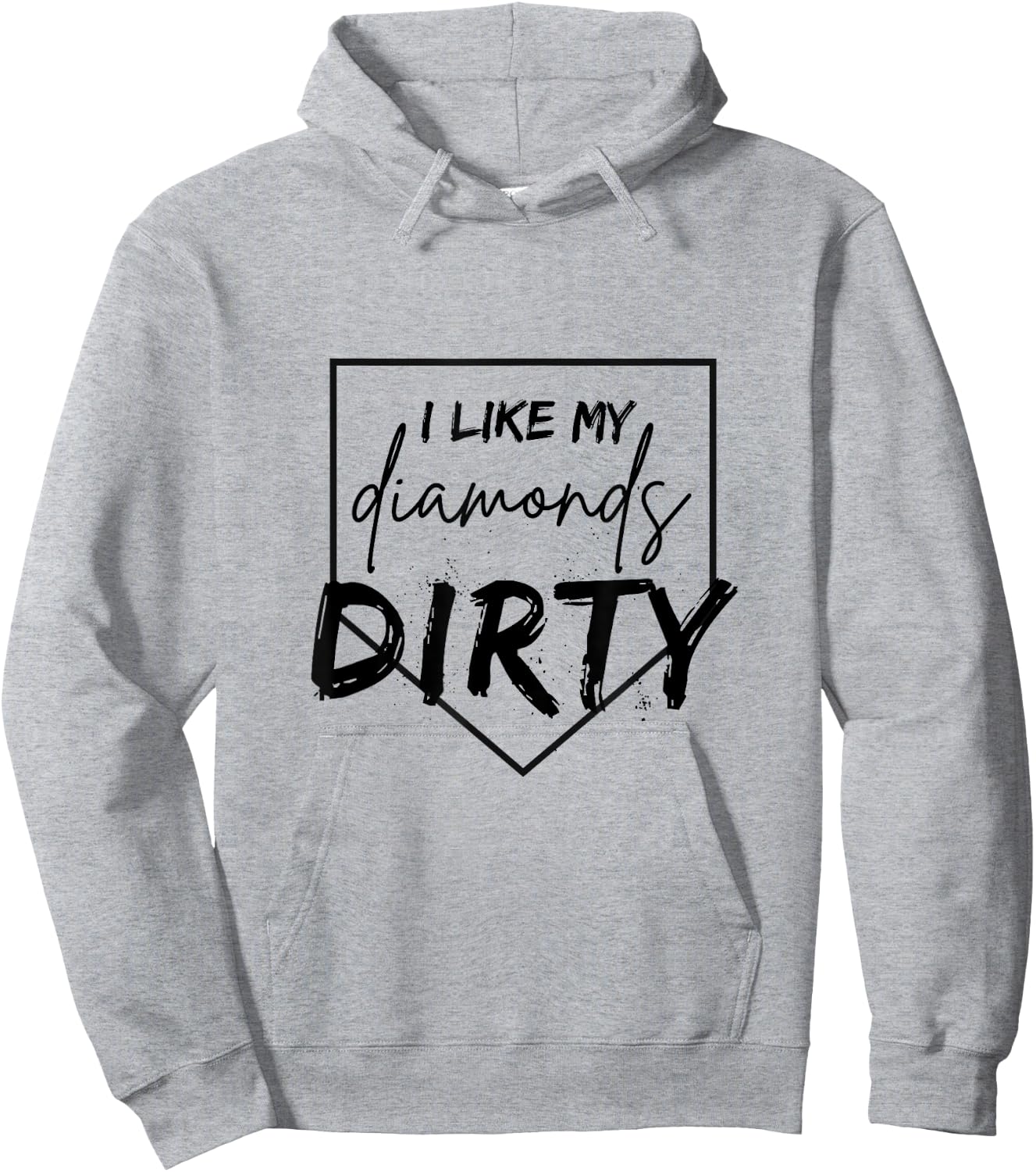 I Like My Diamonds Dirty Baseball Softball Hoodie - Hoodie | Ash