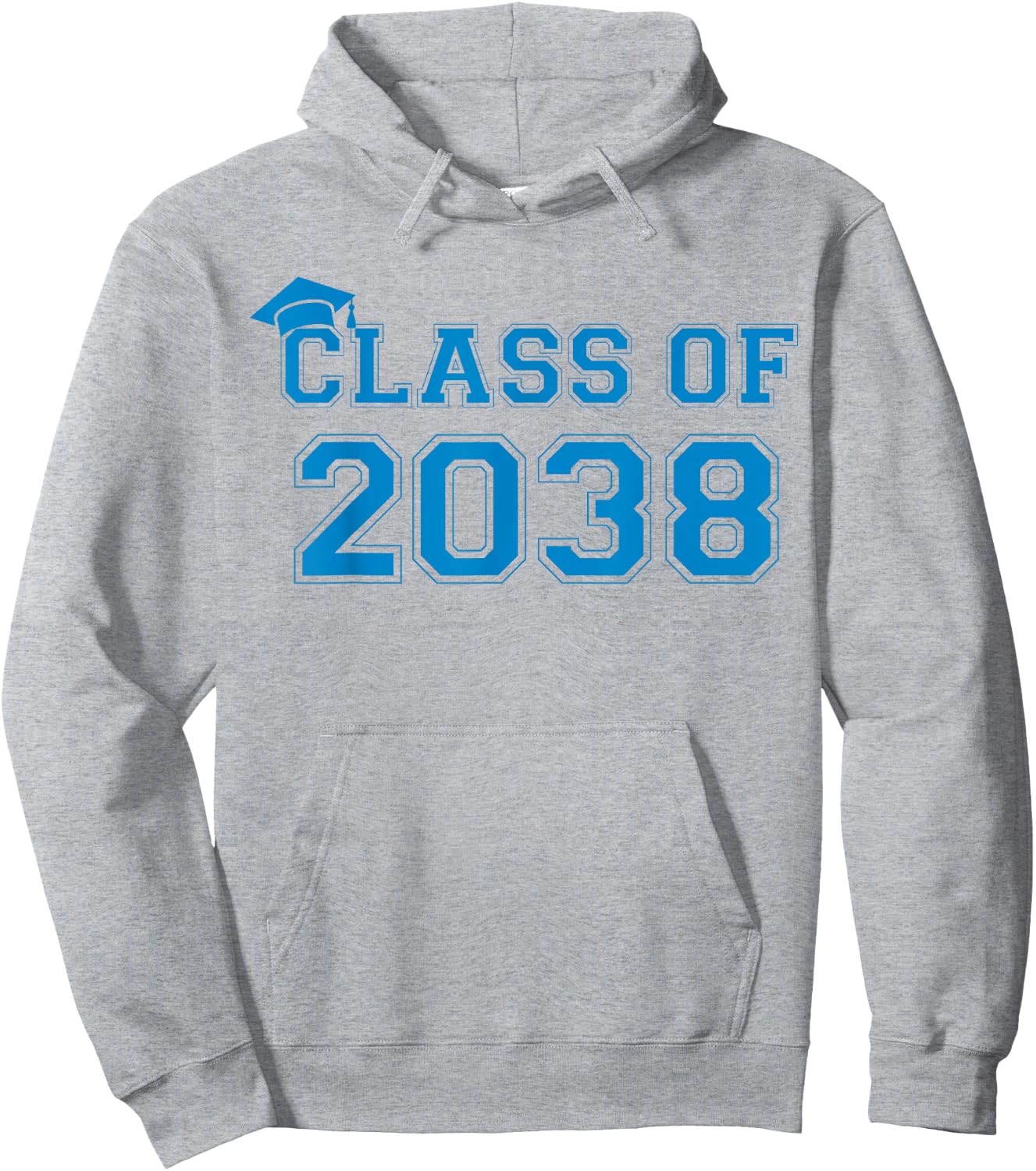 Class Of 2038 Handprint Pre-K Blue Kids 2038 Graduation Boys Hoodie - Hoodie | Ash