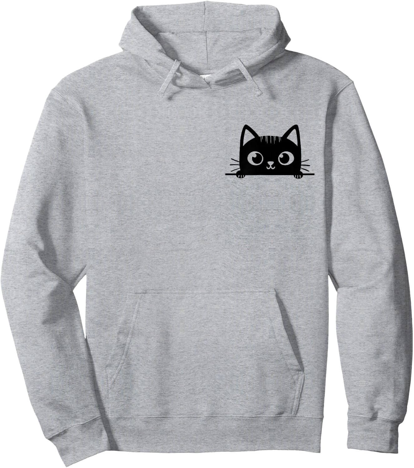 Cute black cat pocket, cat peeking out, black kitten pocket Hoodie - Hoodie | Ash