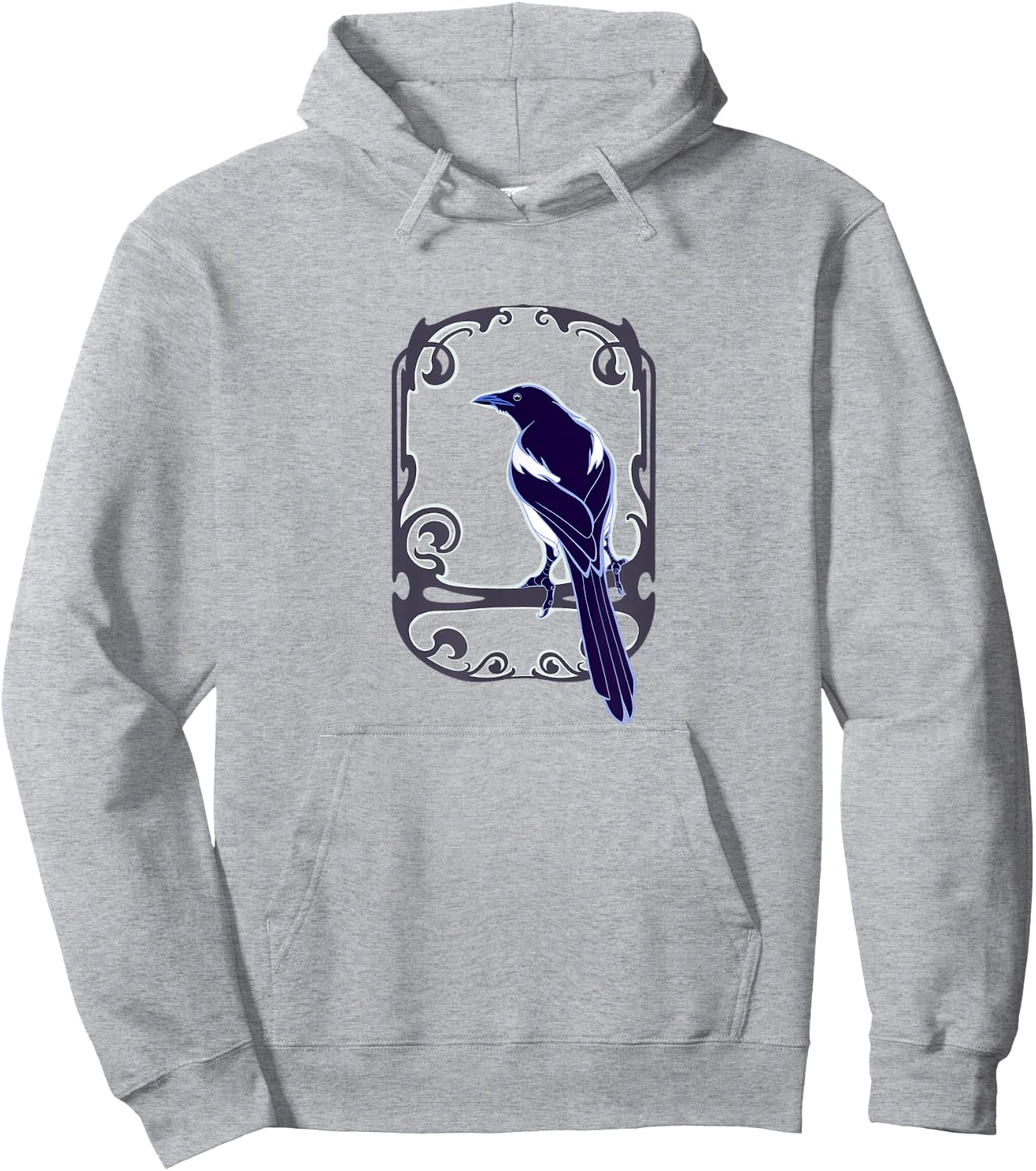 Gothic and Nouveau style Magpie bird, for ornithology lovers Hoodie - Hoodie | Ash