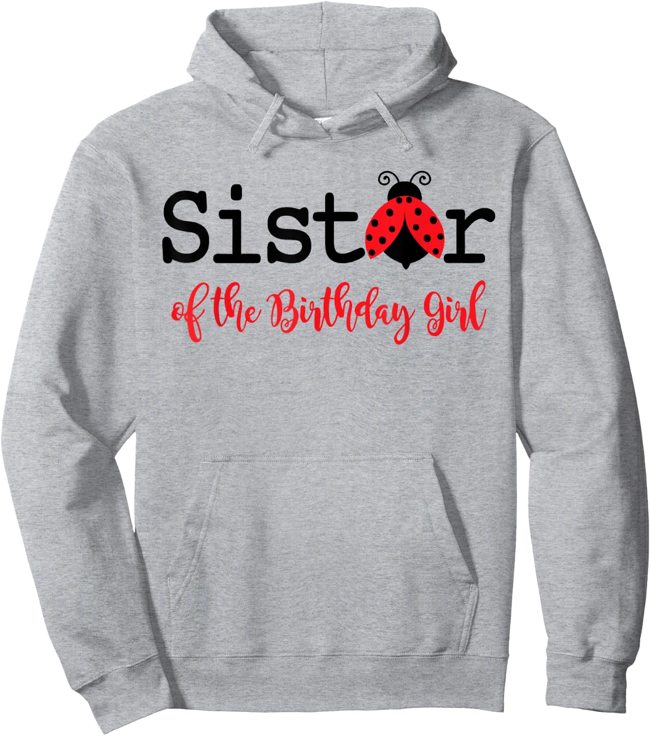 Sister Of The Birthday Girl - Family Ladybug Birthday Hoodie - Hoodie | Ash